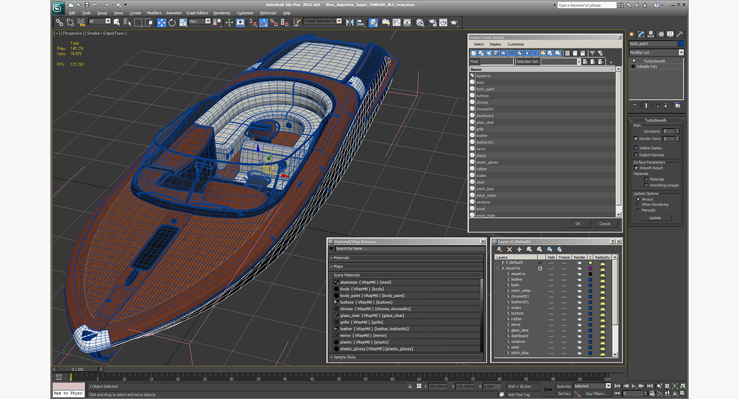 3D model Riva Aquariva Super YANMAR 8LV