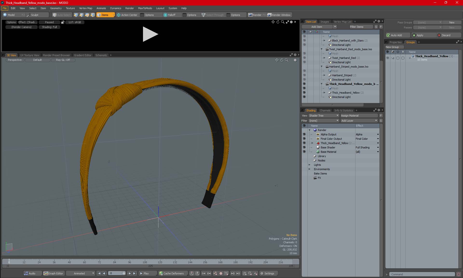 3D Thick Headband Yellow