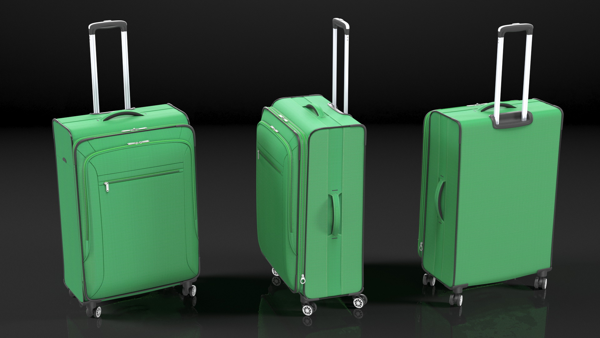 3D model Softside Rolling Luggage Green