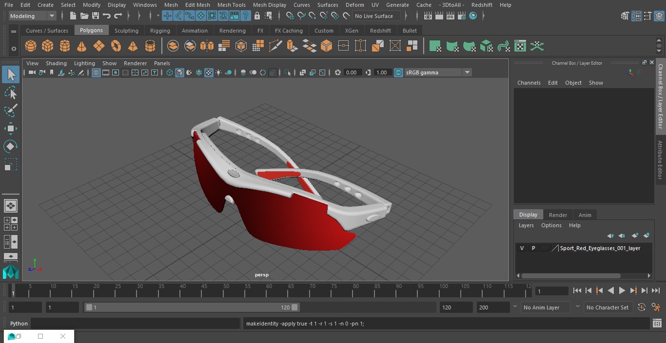 3D model Sport Red Eyeglasses