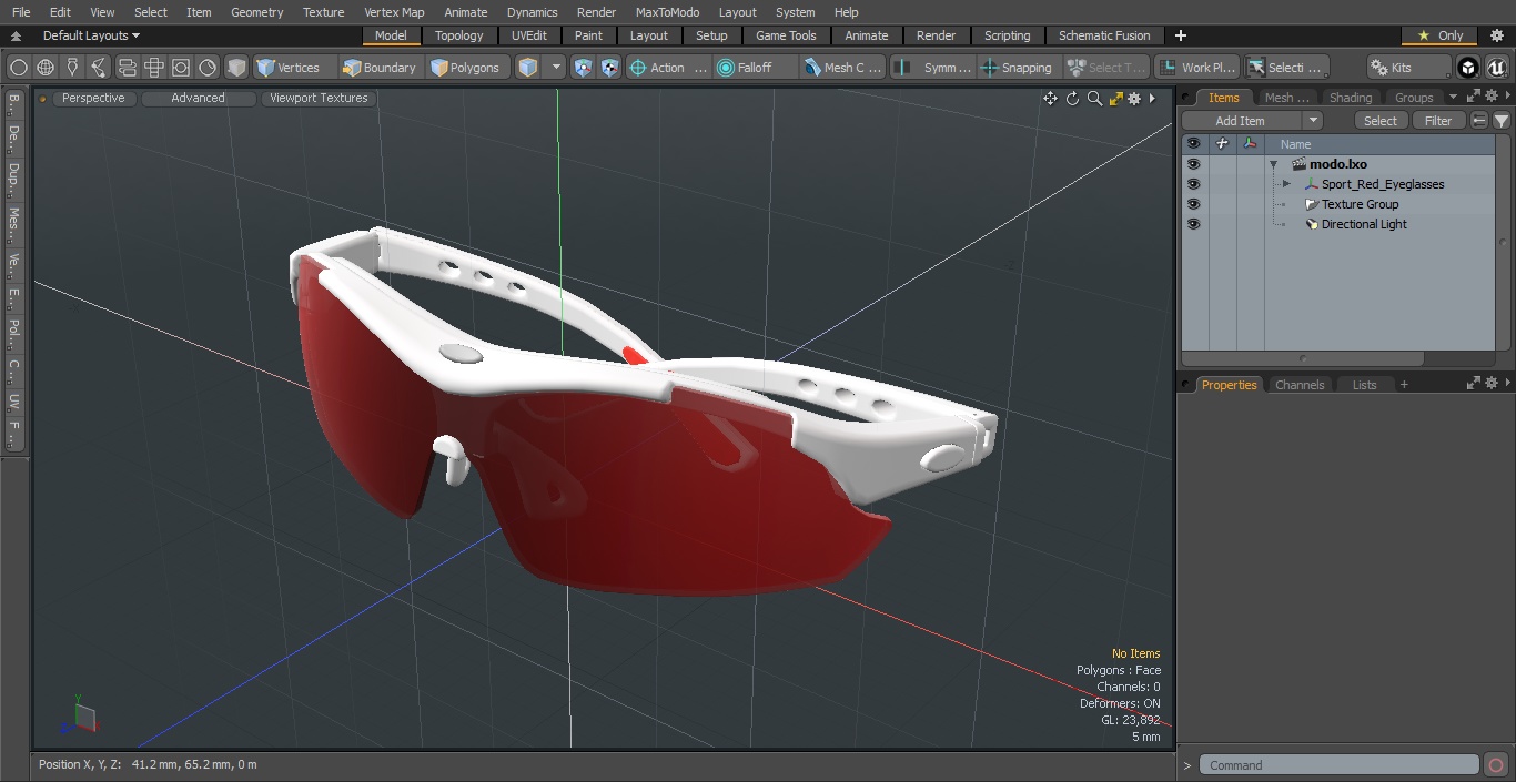 3D model Sport Red Eyeglasses