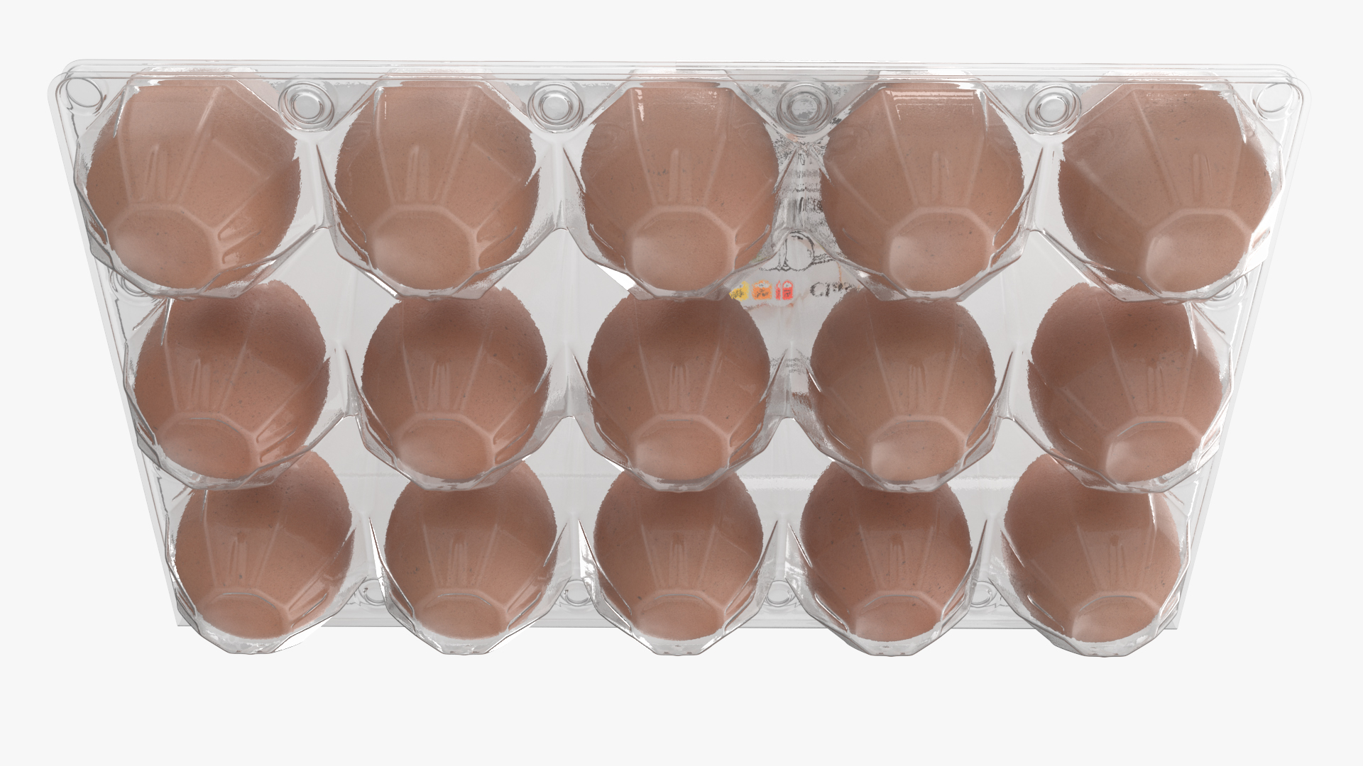 Realistic Egg Tray Packaging with Brown Eggs 3D model