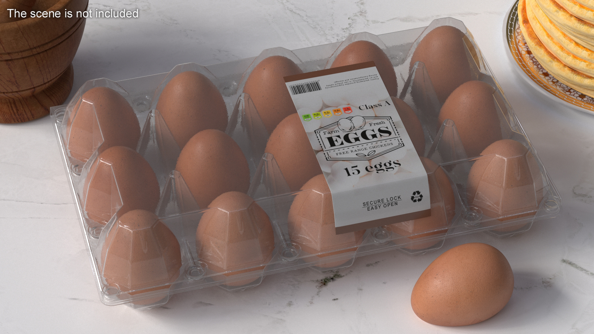 Realistic Egg Tray Packaging with Brown Eggs 3D model