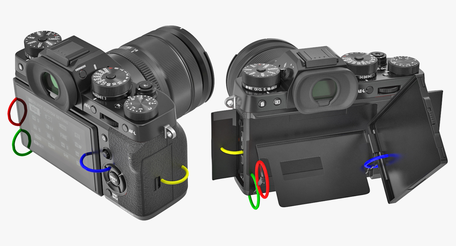 3D Digital Camera Fuji X T2 Rigged