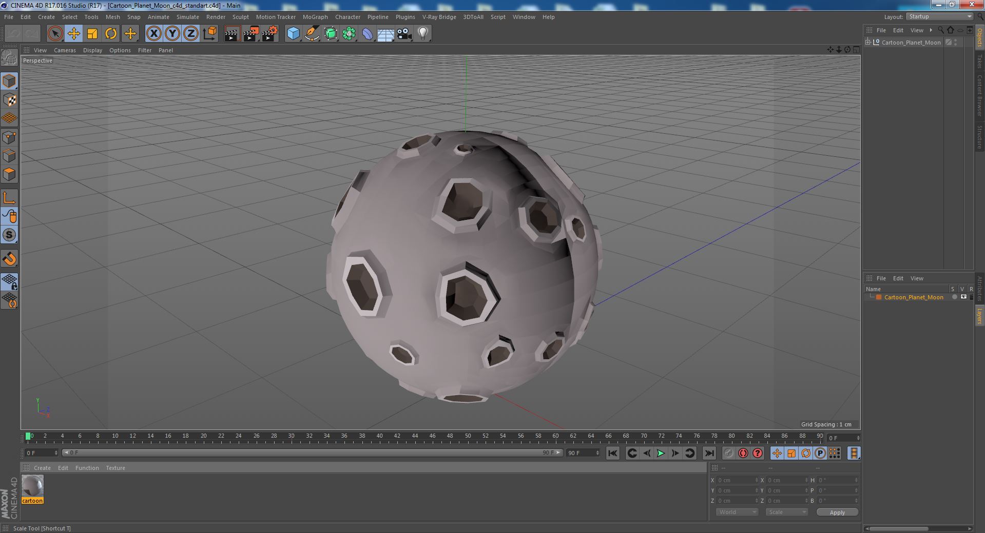 Cartoon Planet Moon 3D model