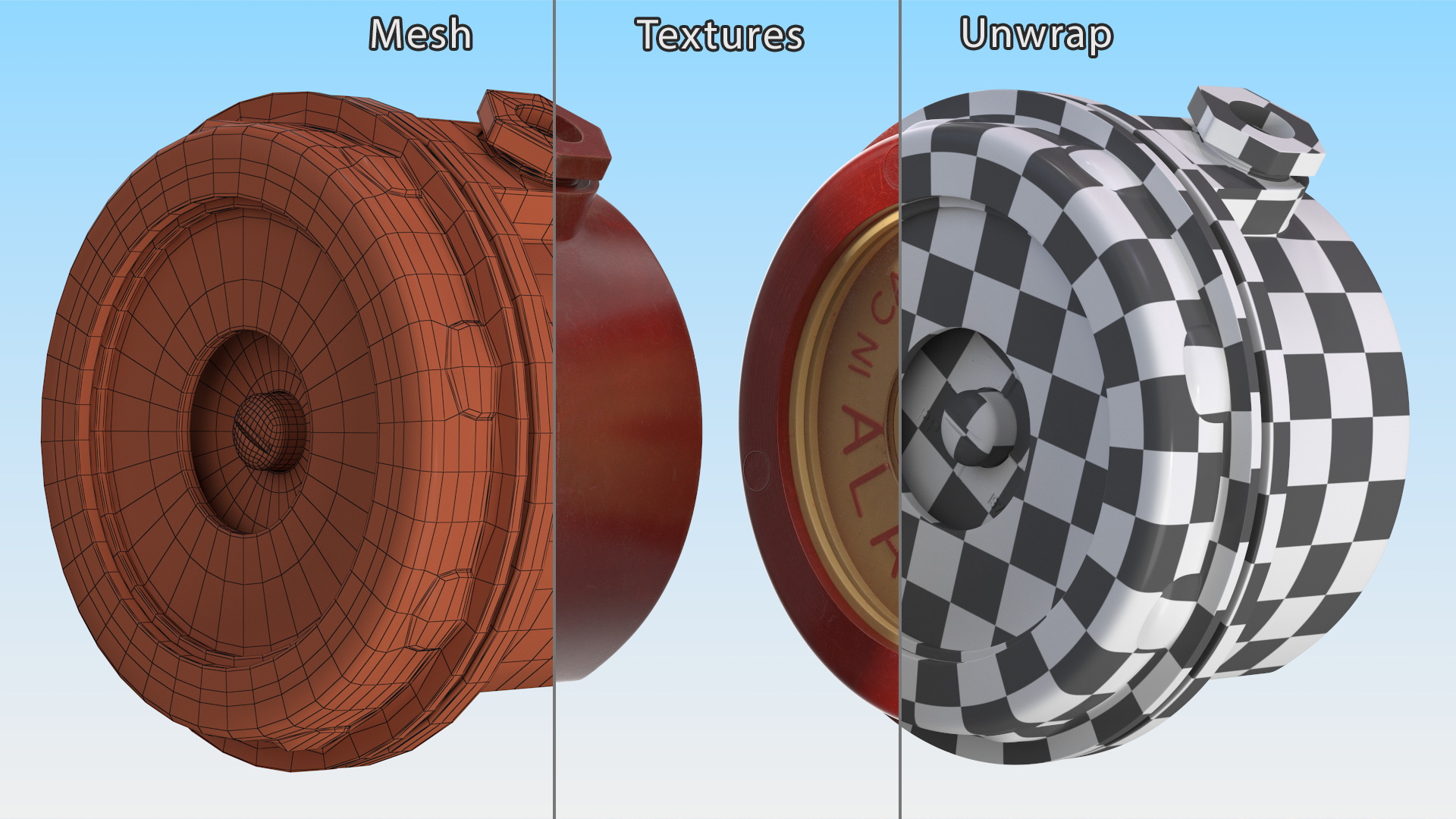Vintage Alarm Red Button 3D model