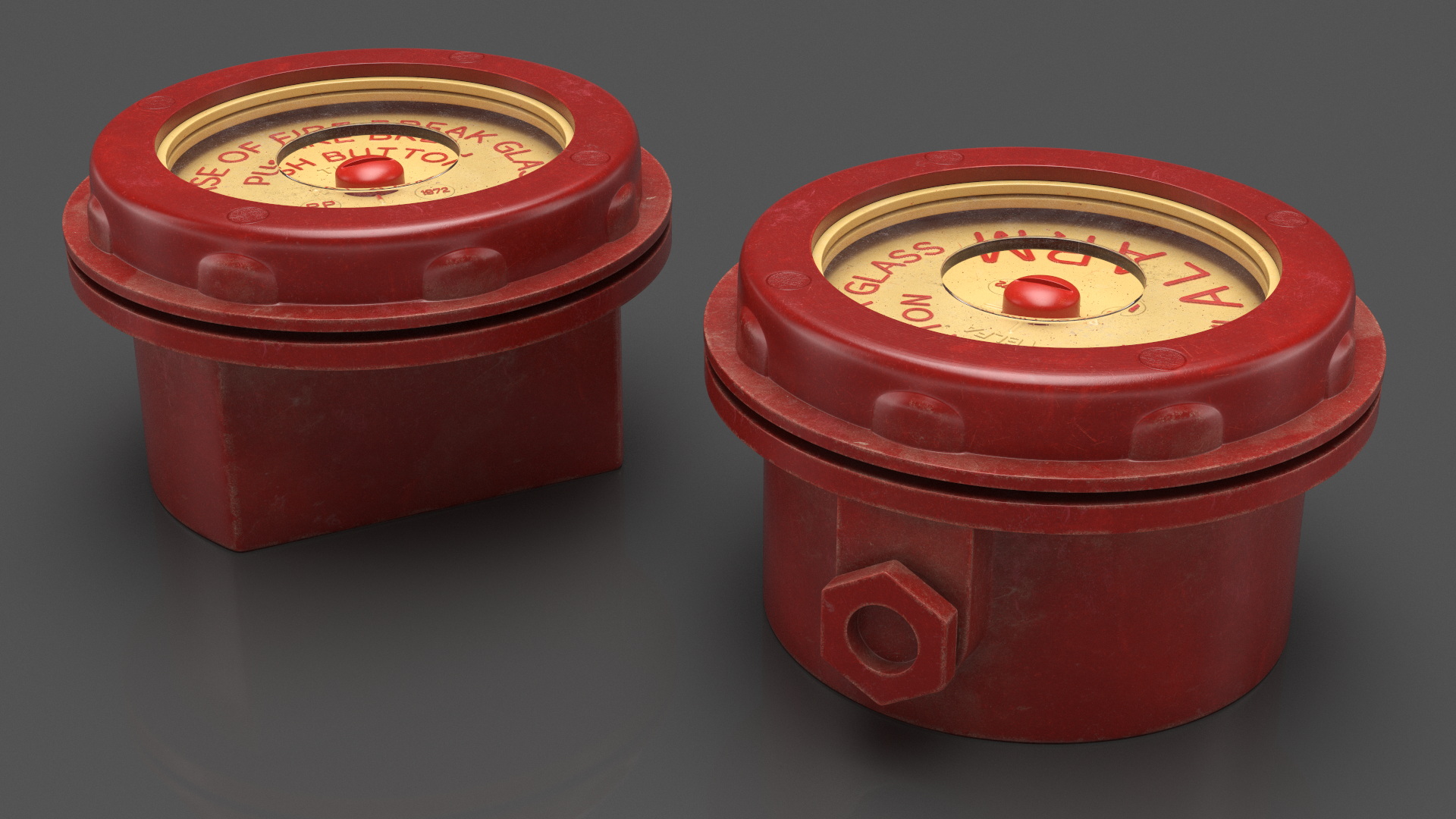 Vintage Alarm Red Button 3D model