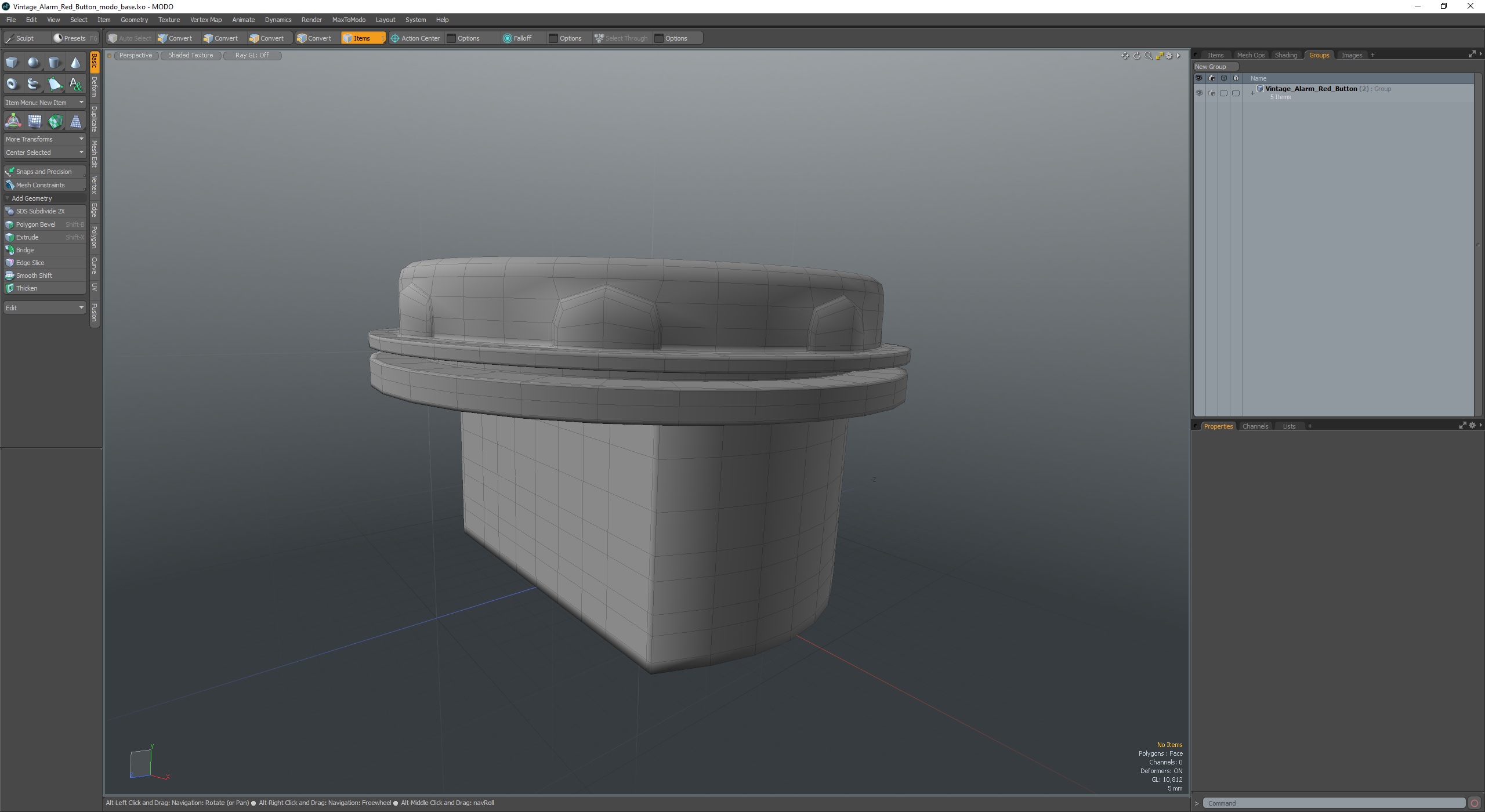 Vintage Alarm Red Button 3D model