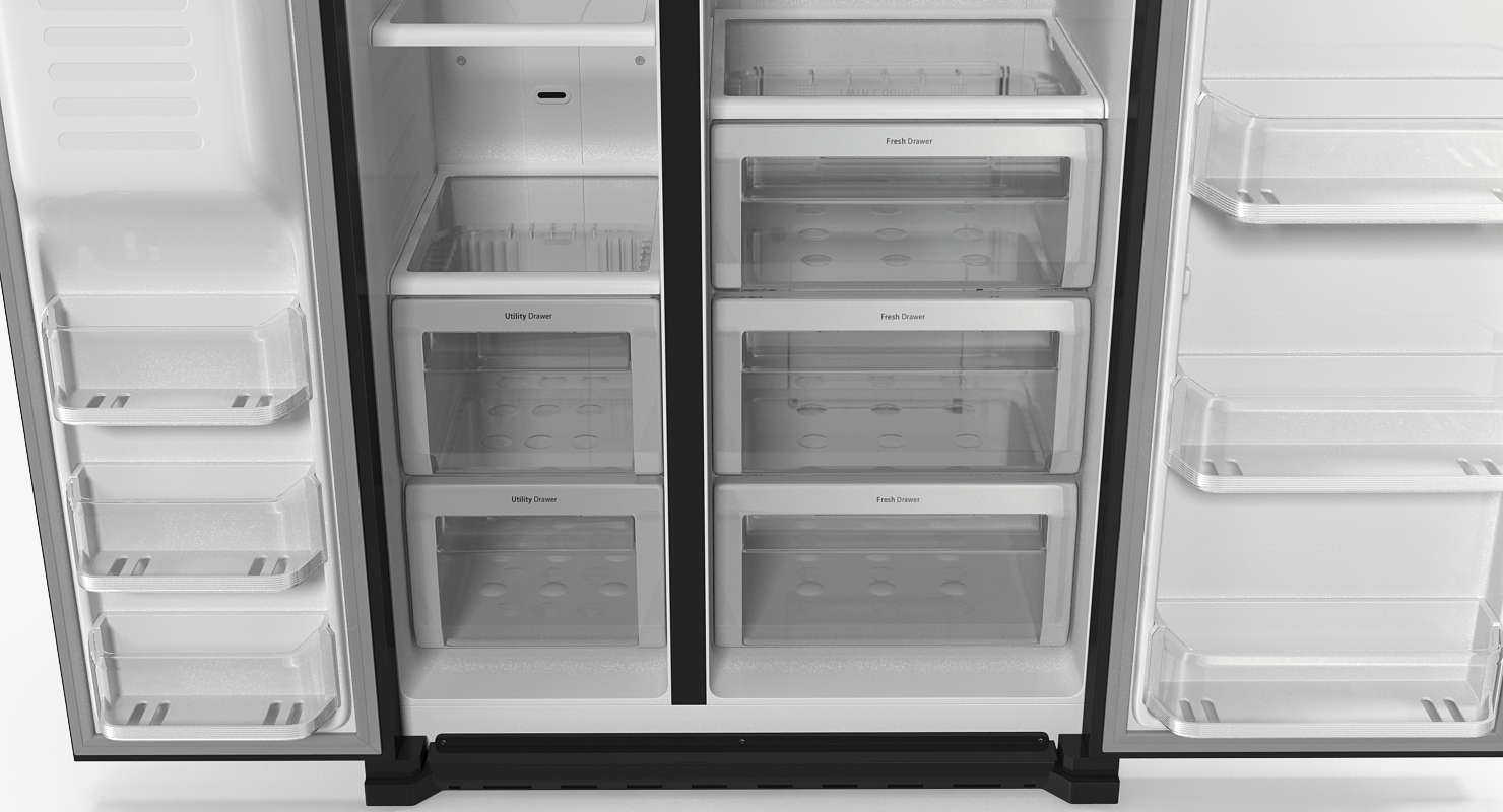 3D model Black Samsung Counter Depth Refrigerator with Ice Maker