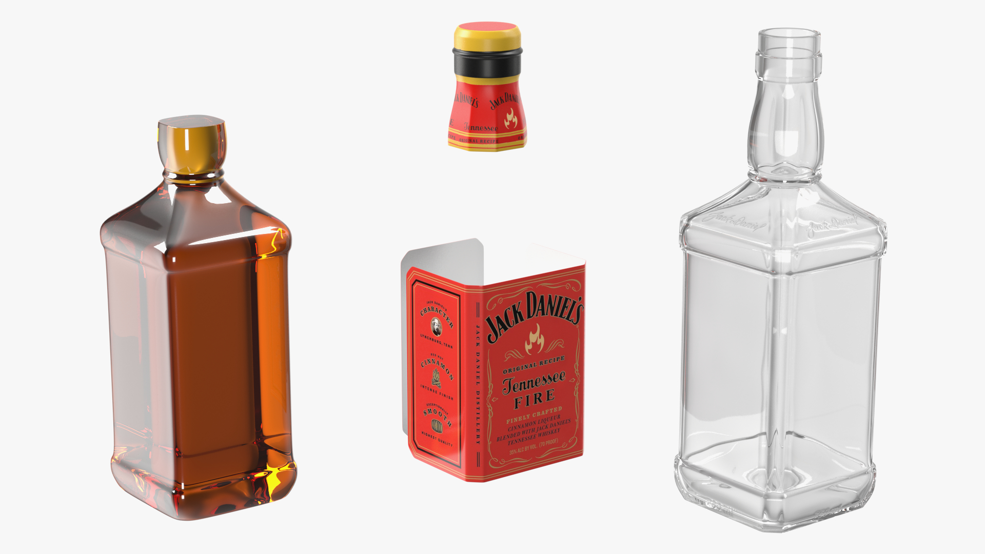 3D model Jack Daniels Tennessee Fire Whiskey