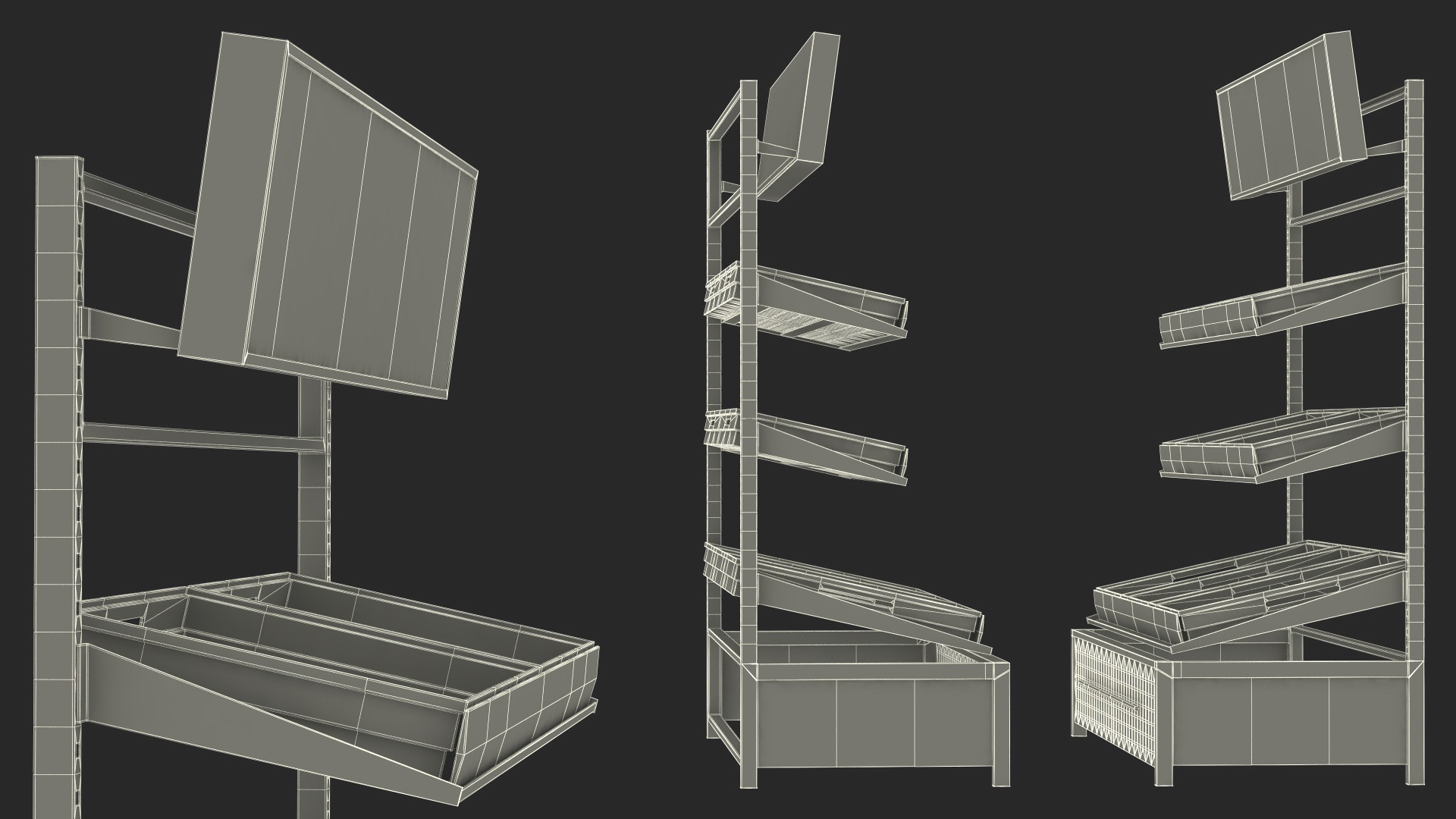 3D model Grocery Display Rack