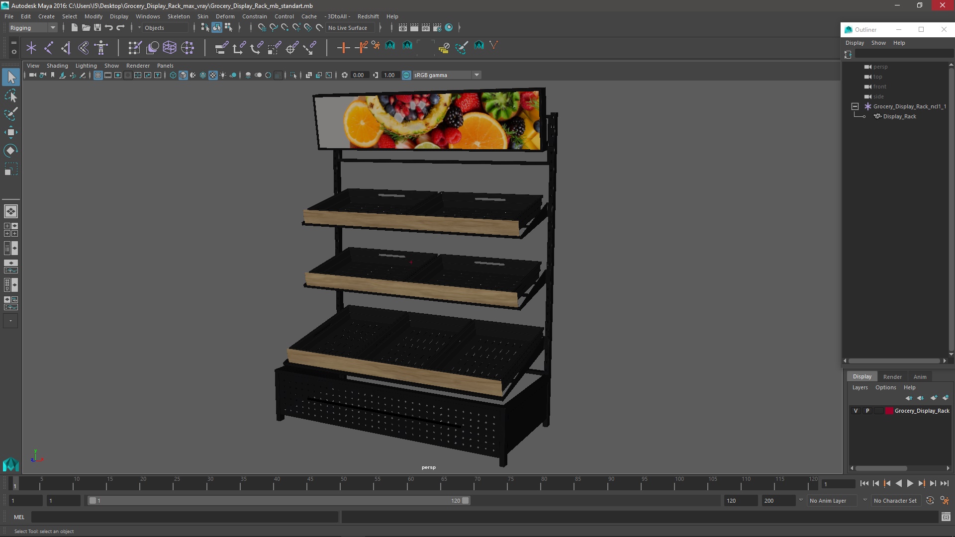3D model Grocery Display Rack