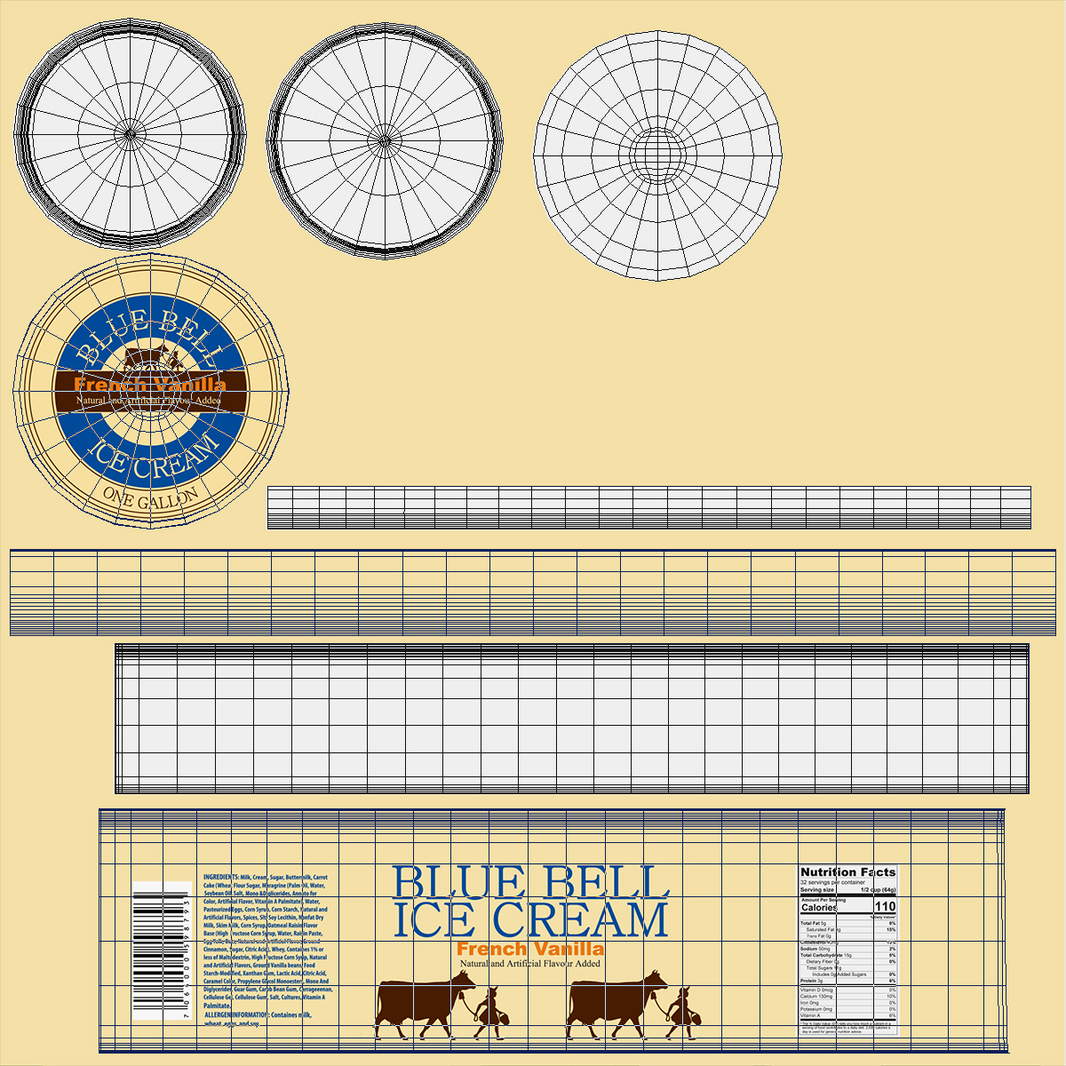 3D Retail Checkout with Groceries and Divider Bar
