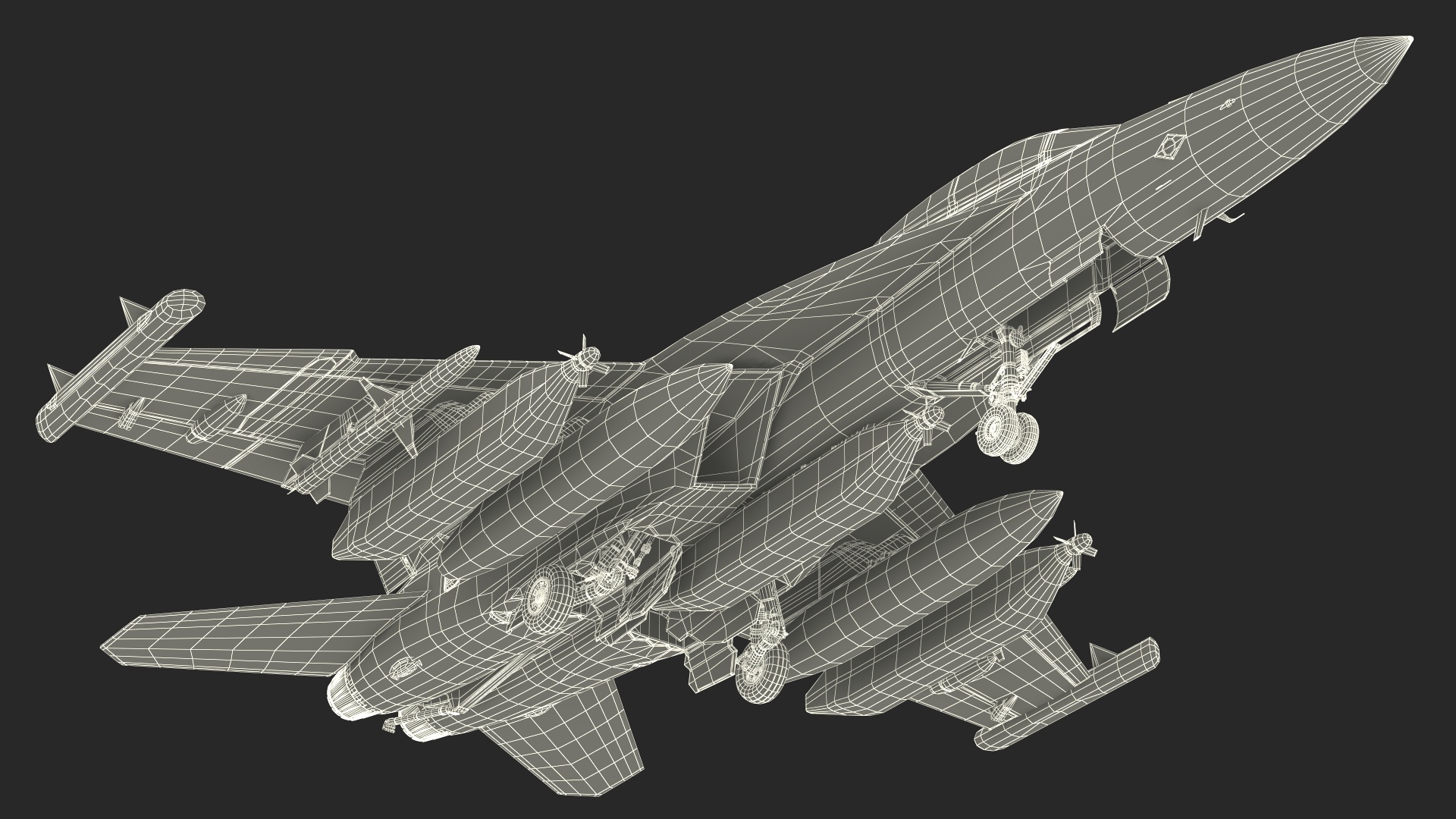 Boeing EA 18G Jet Aircraft Simplified Rigged 3D model