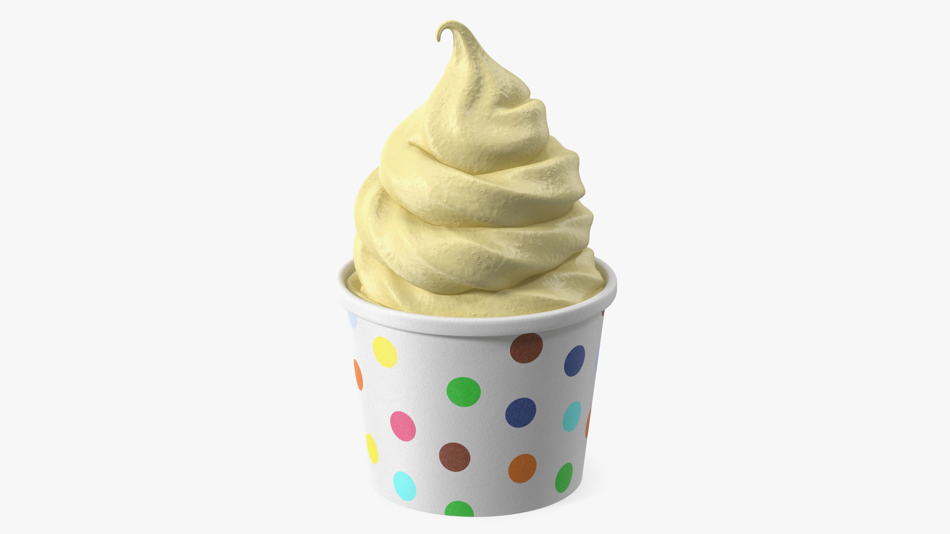 3D Vanilla Ice Cream Cup