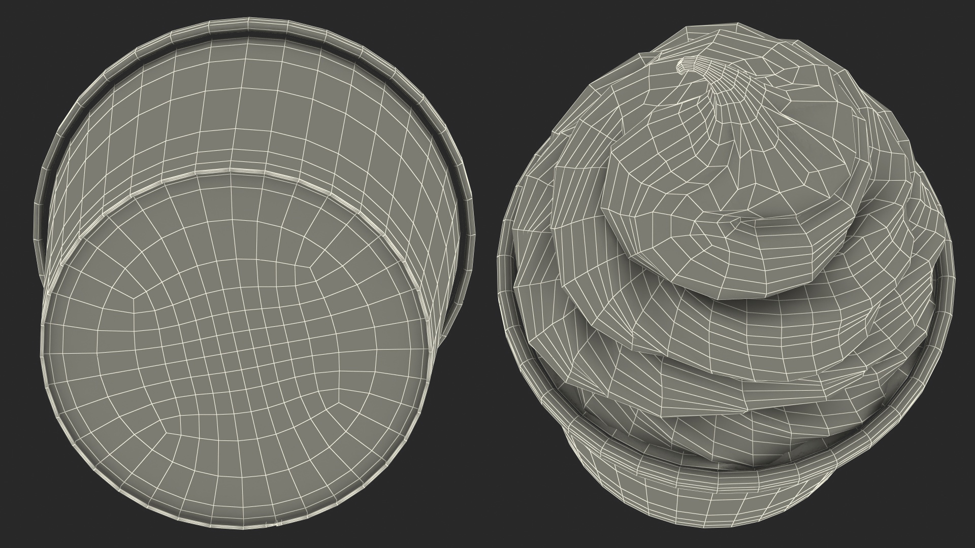 3D Vanilla Ice Cream Cup