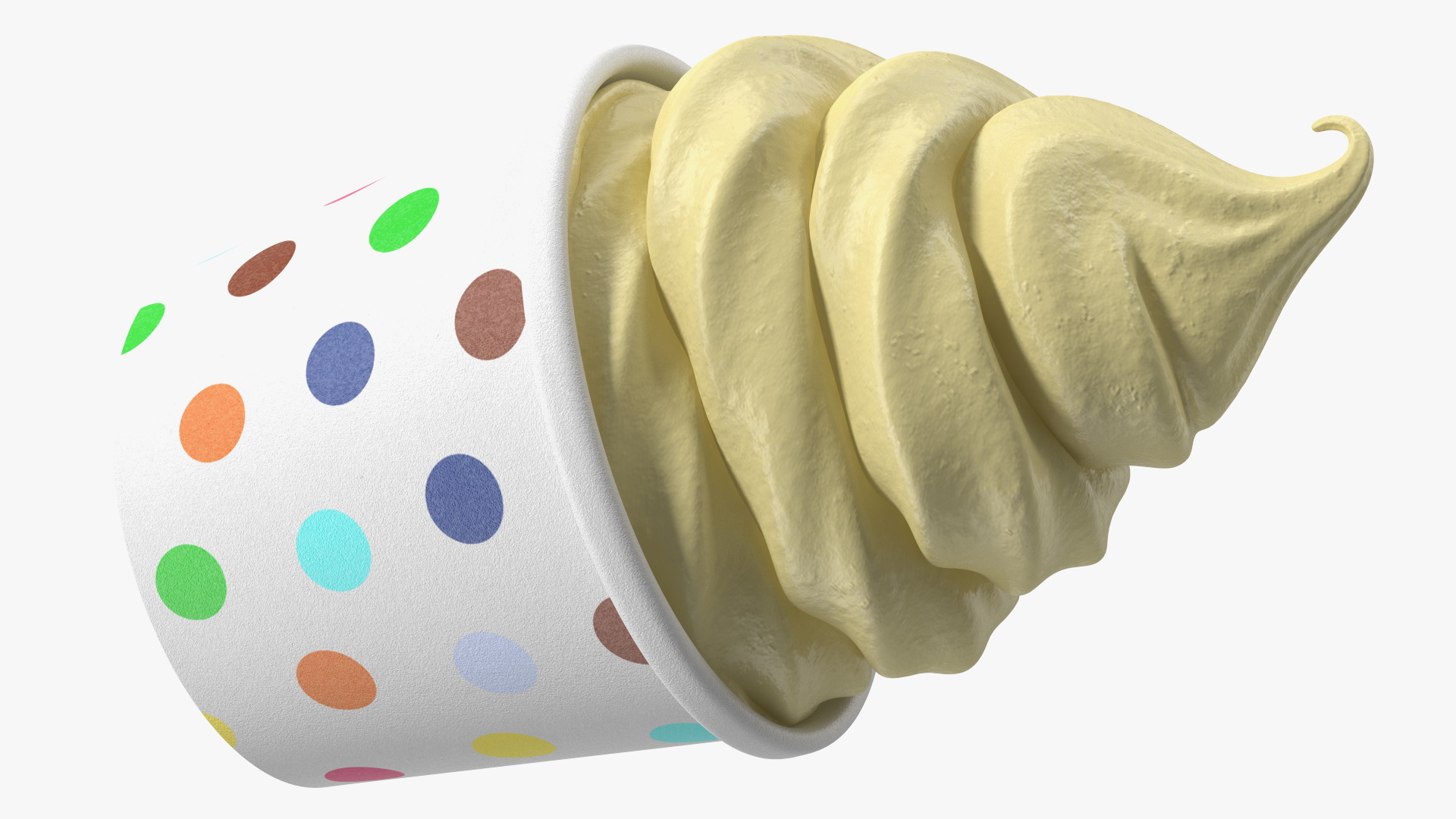 3D Vanilla Ice Cream Cup