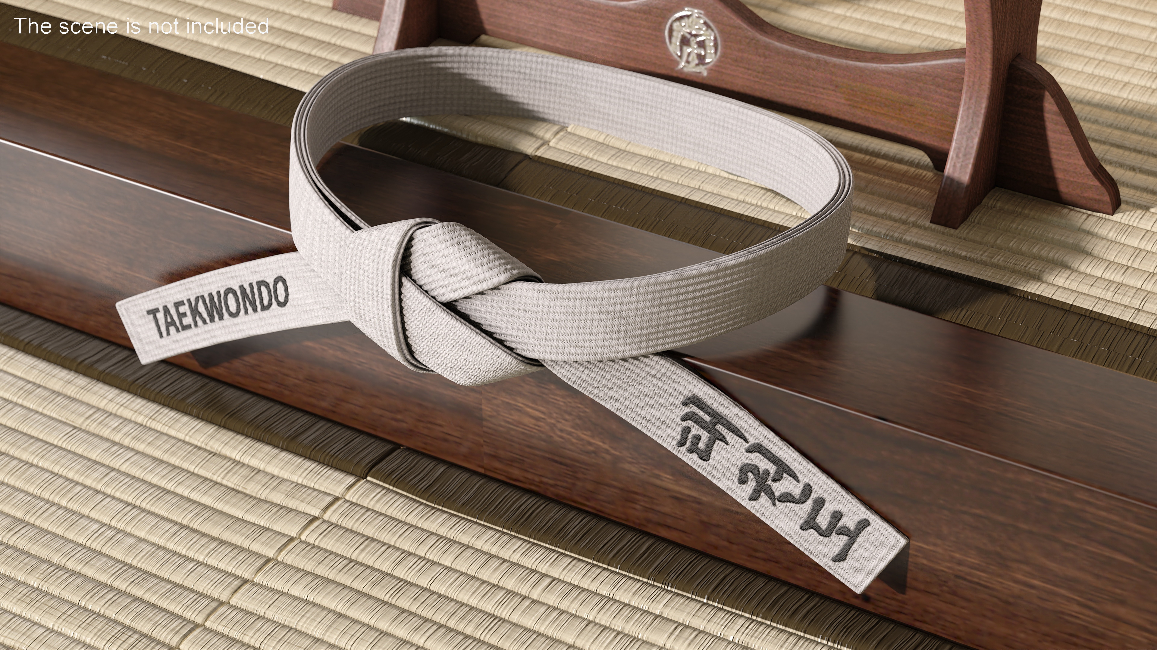 3D model White Waist Taekwondo Belt Obi