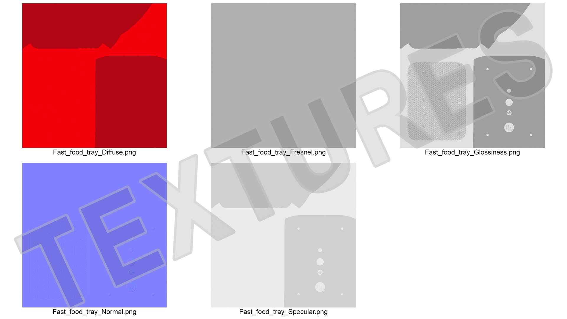 3D Plastic Fast Food Tray Red