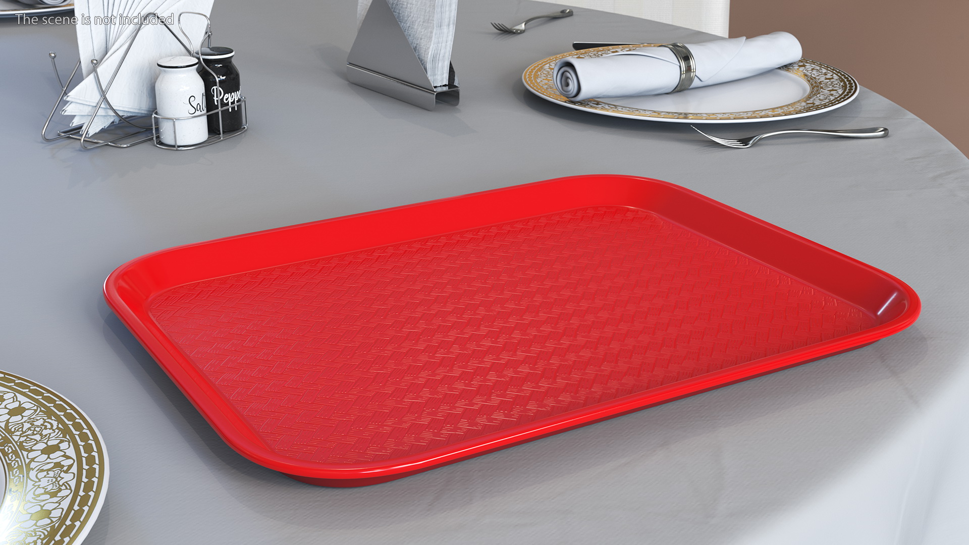 3D Plastic Fast Food Tray Red