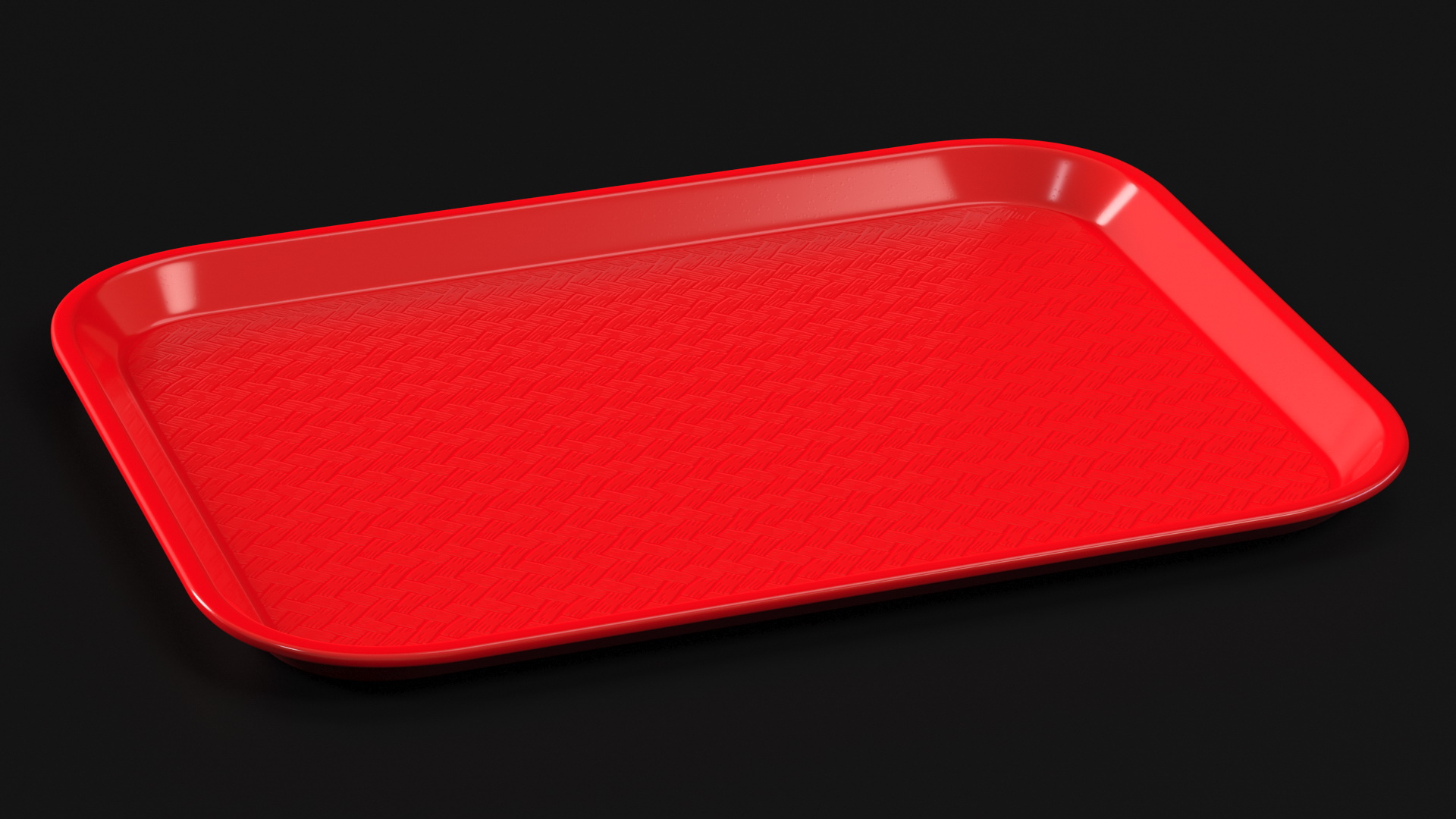 3D Plastic Fast Food Tray Red