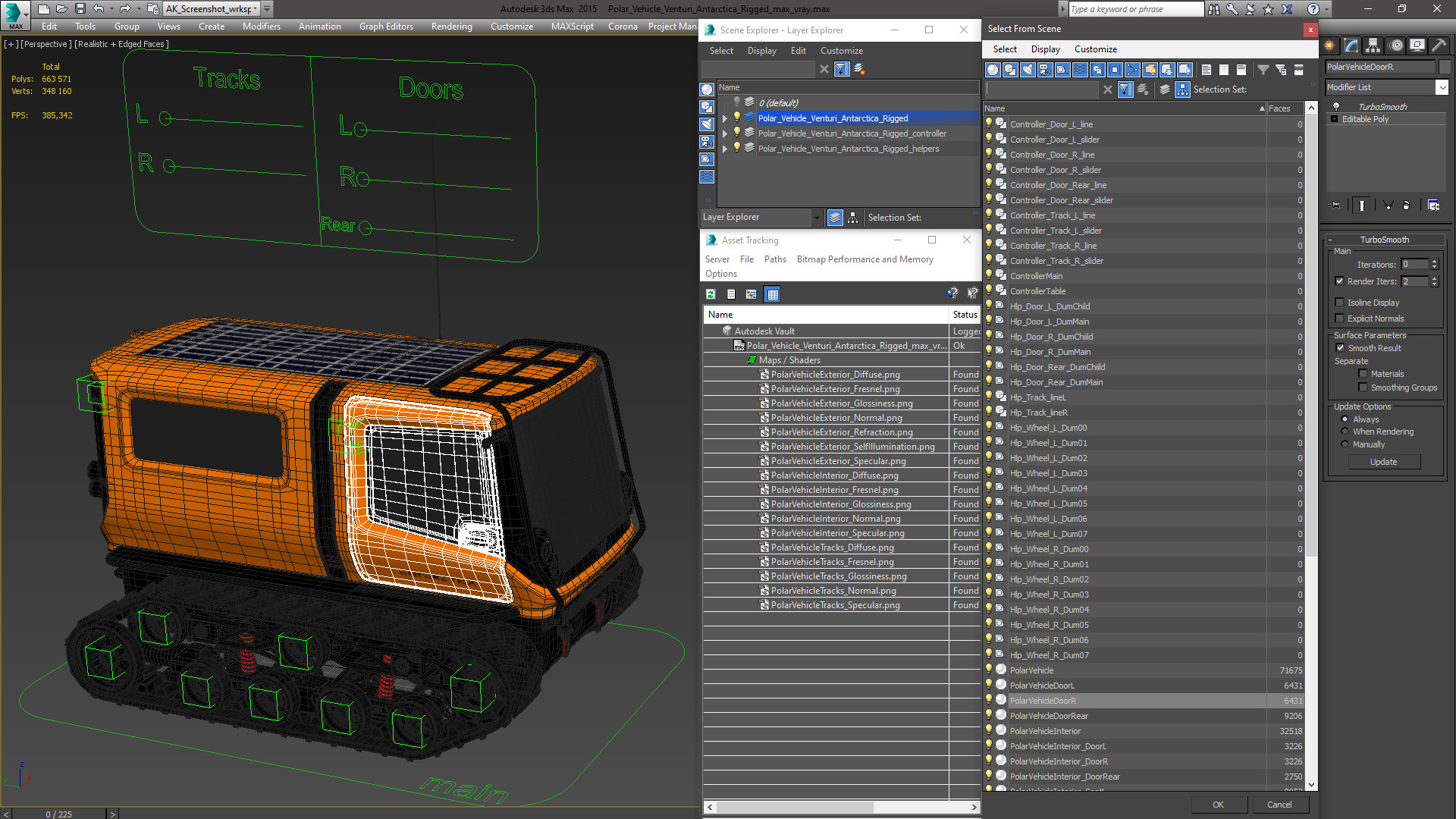 3D Polar Vehicle Venturi Antarctica Rigged for Cinema 4D model