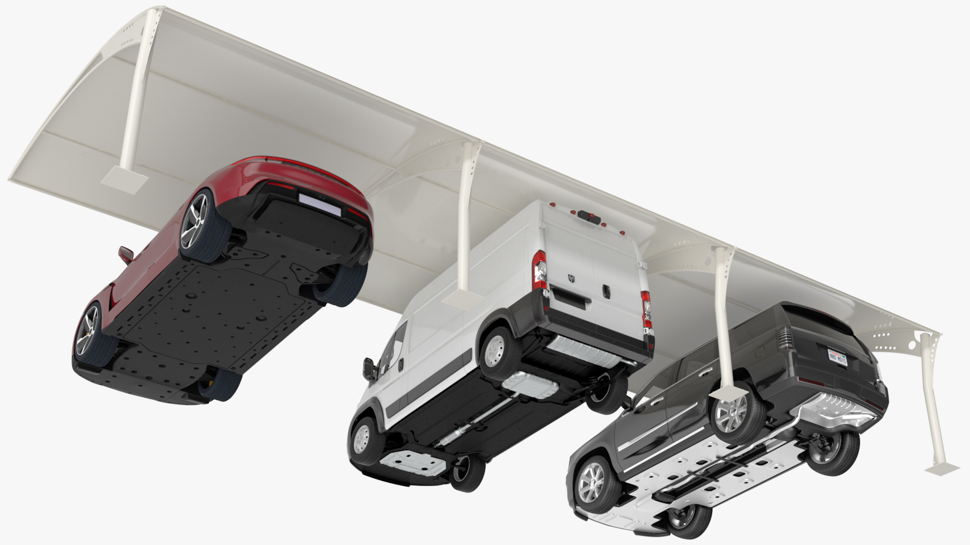 3D Parking Shed with Car