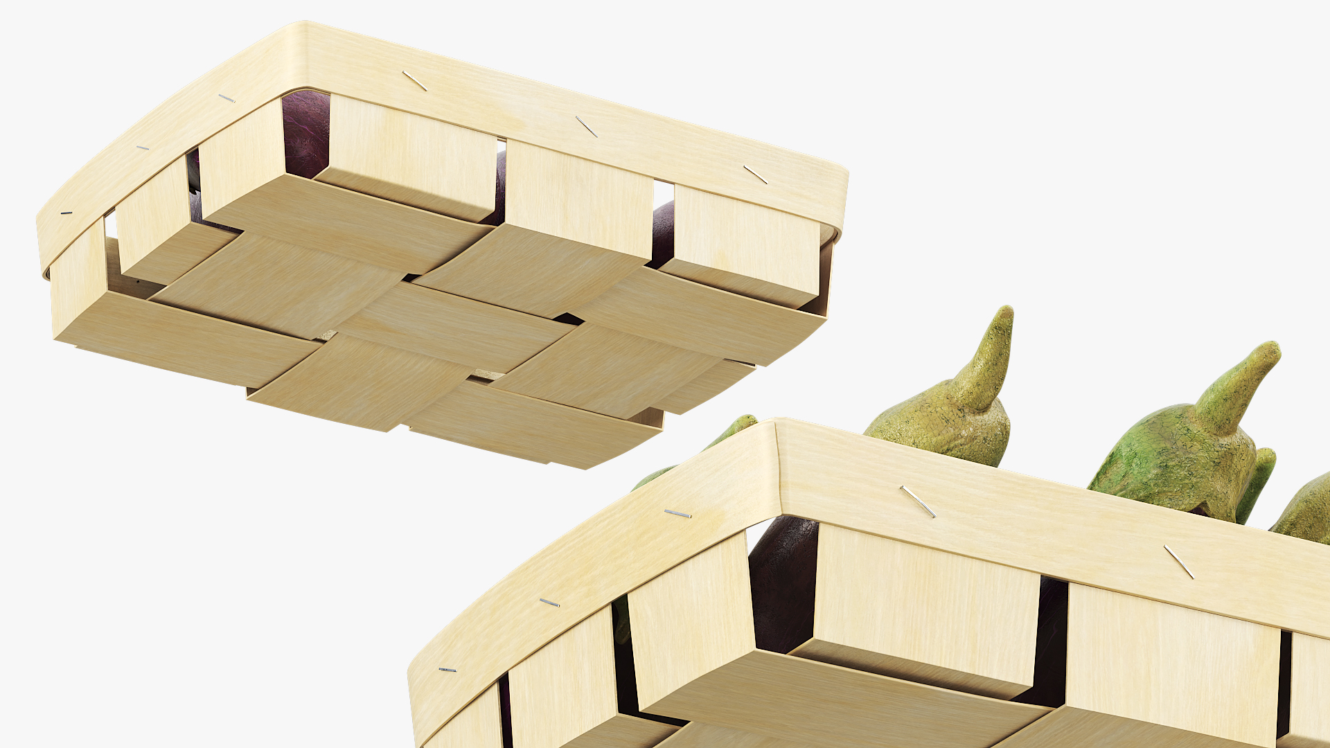 Whole Eggplants with Wooden Crate Purple - view 5