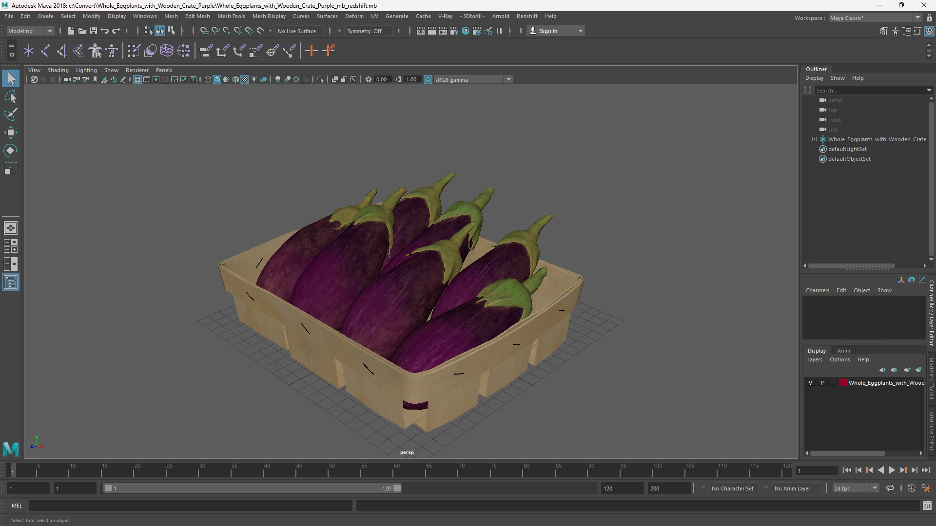 Whole Eggplants with Wooden Crate Purple - view 11