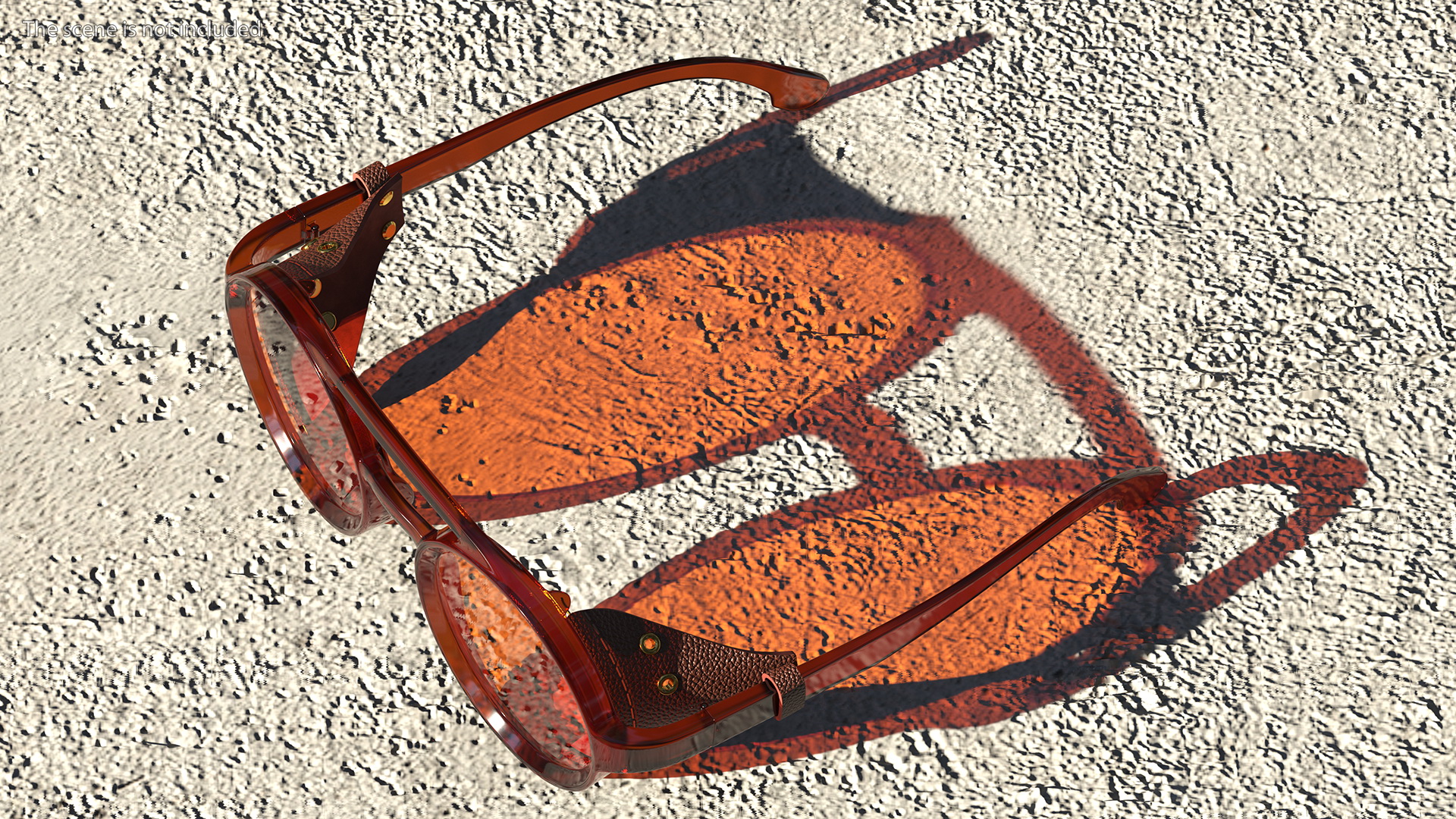Steampunk Sunglasses Orange 3D