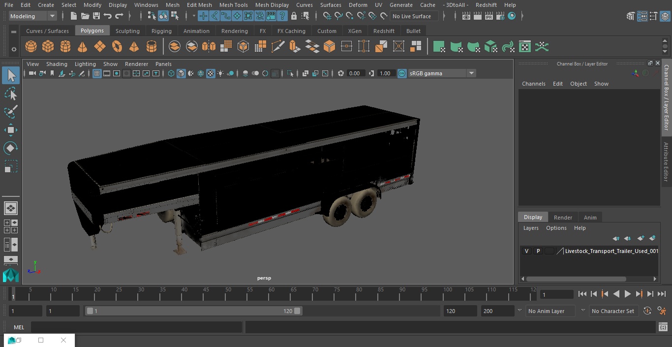Livestock Transport Trailer Used 3D