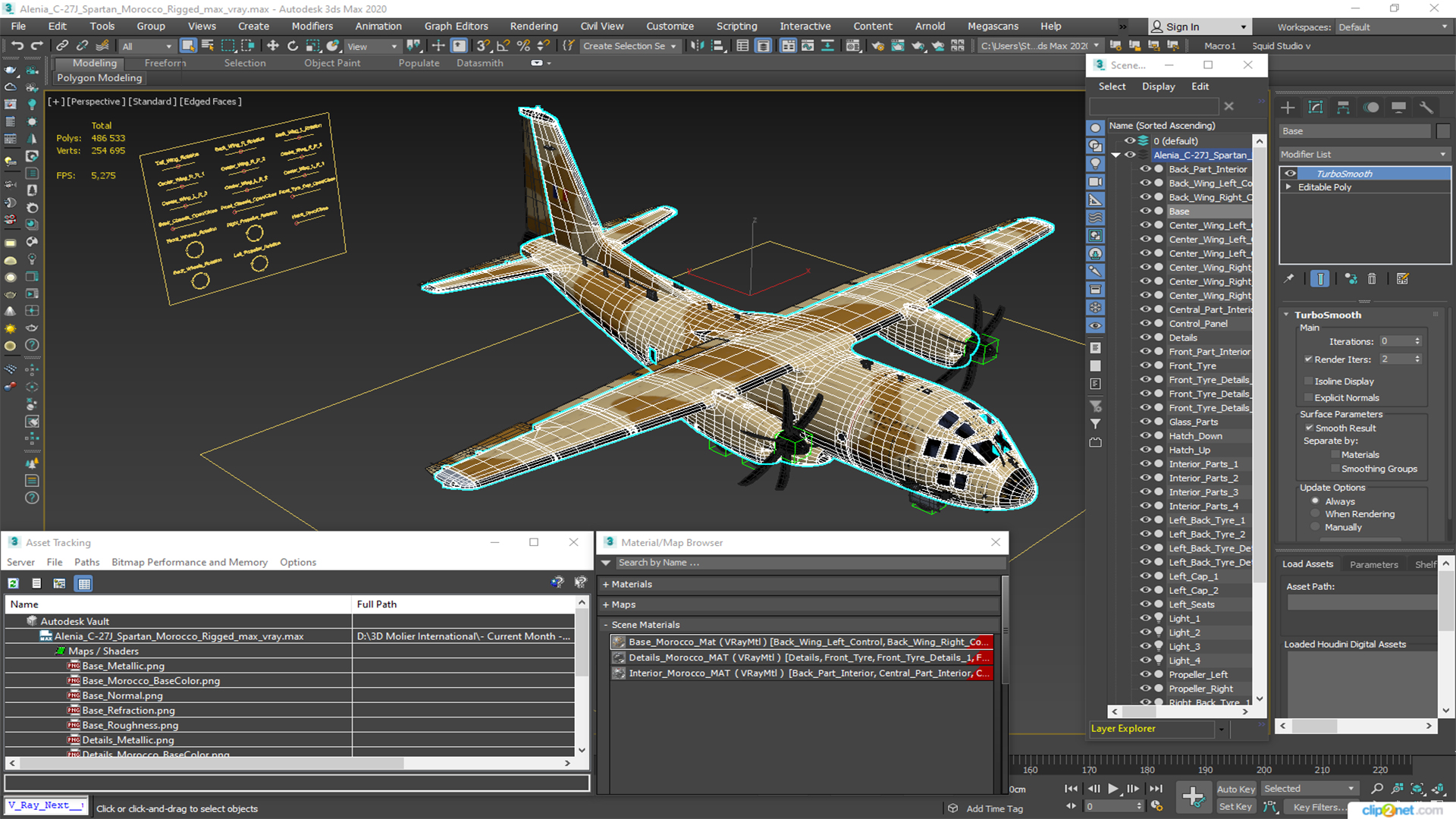 3D model Alenia C-27J Spartan Morocco Rigged