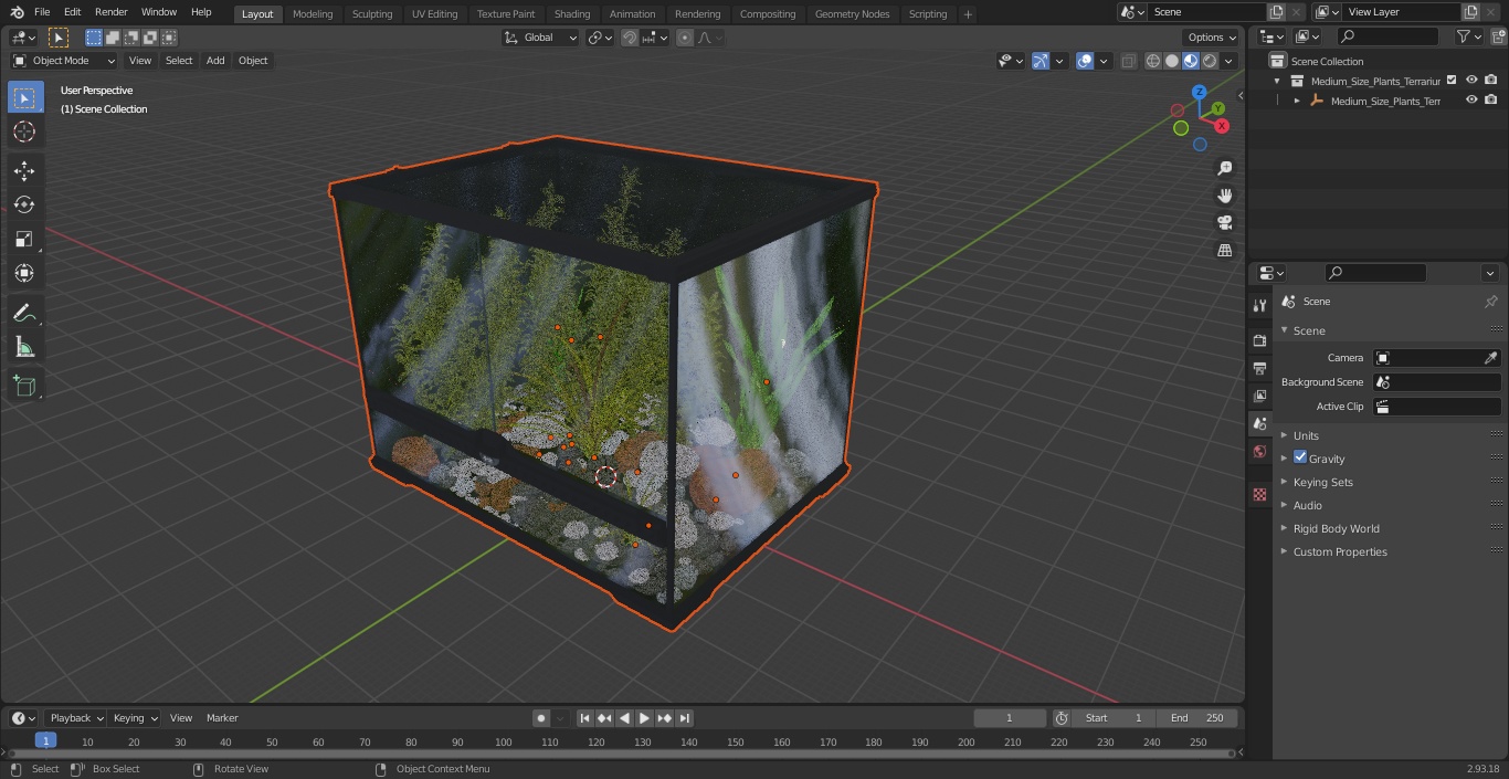 3D Medium Size Plants Terrarium model