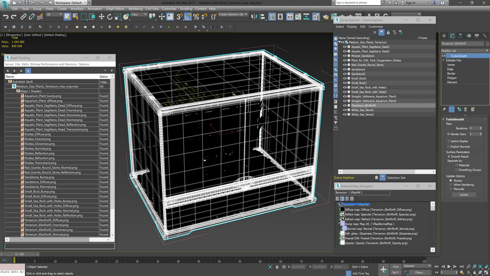 3D Medium Size Plants Terrarium model