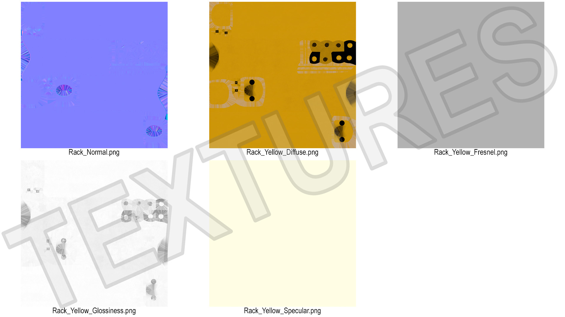 Street Bicycle Parking Yellow 3D model