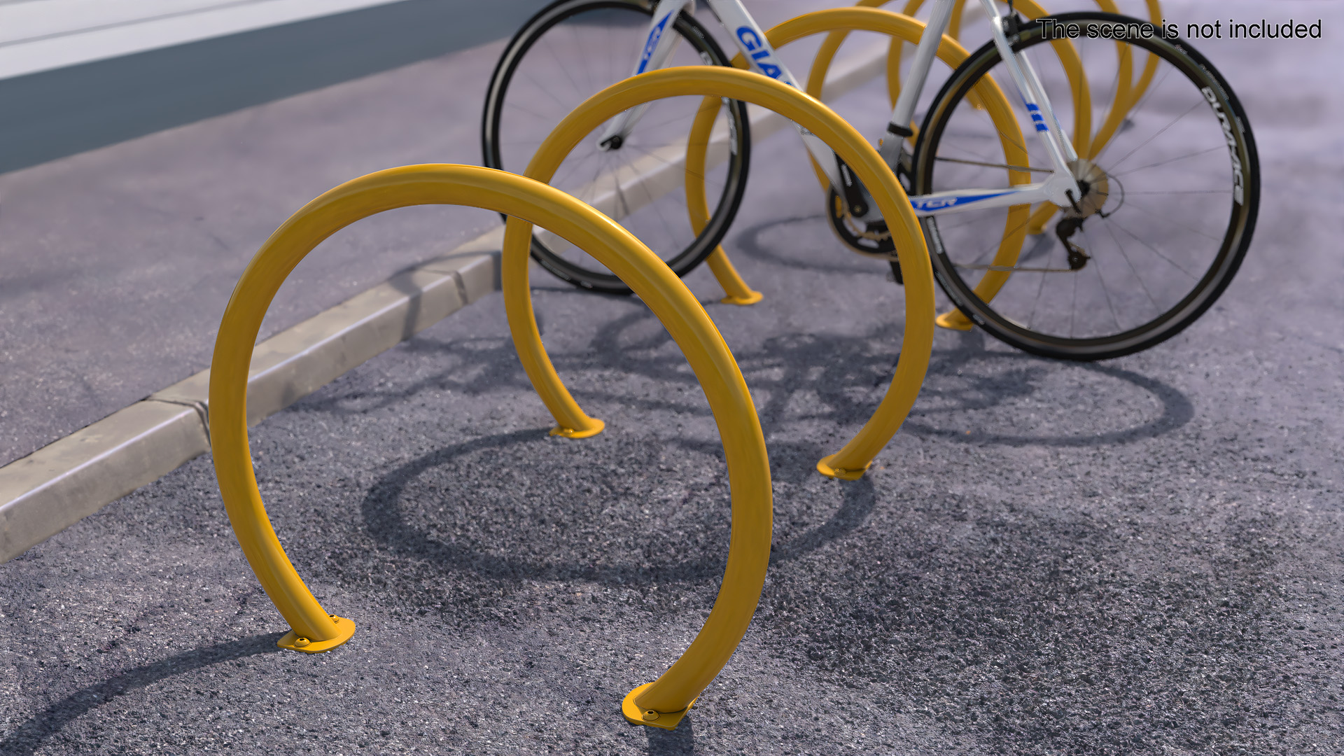 Street Bicycle Parking Yellow 3D model