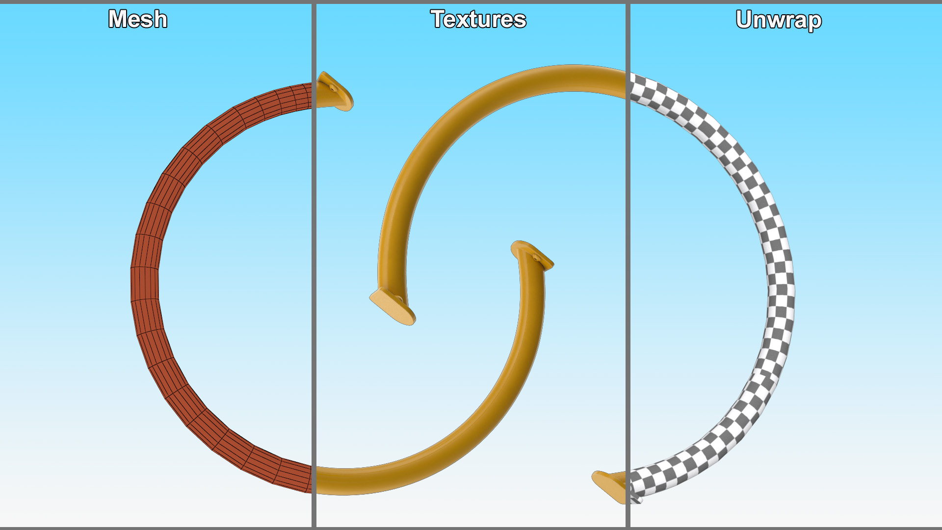 Street Bicycle Parking Yellow 3D model