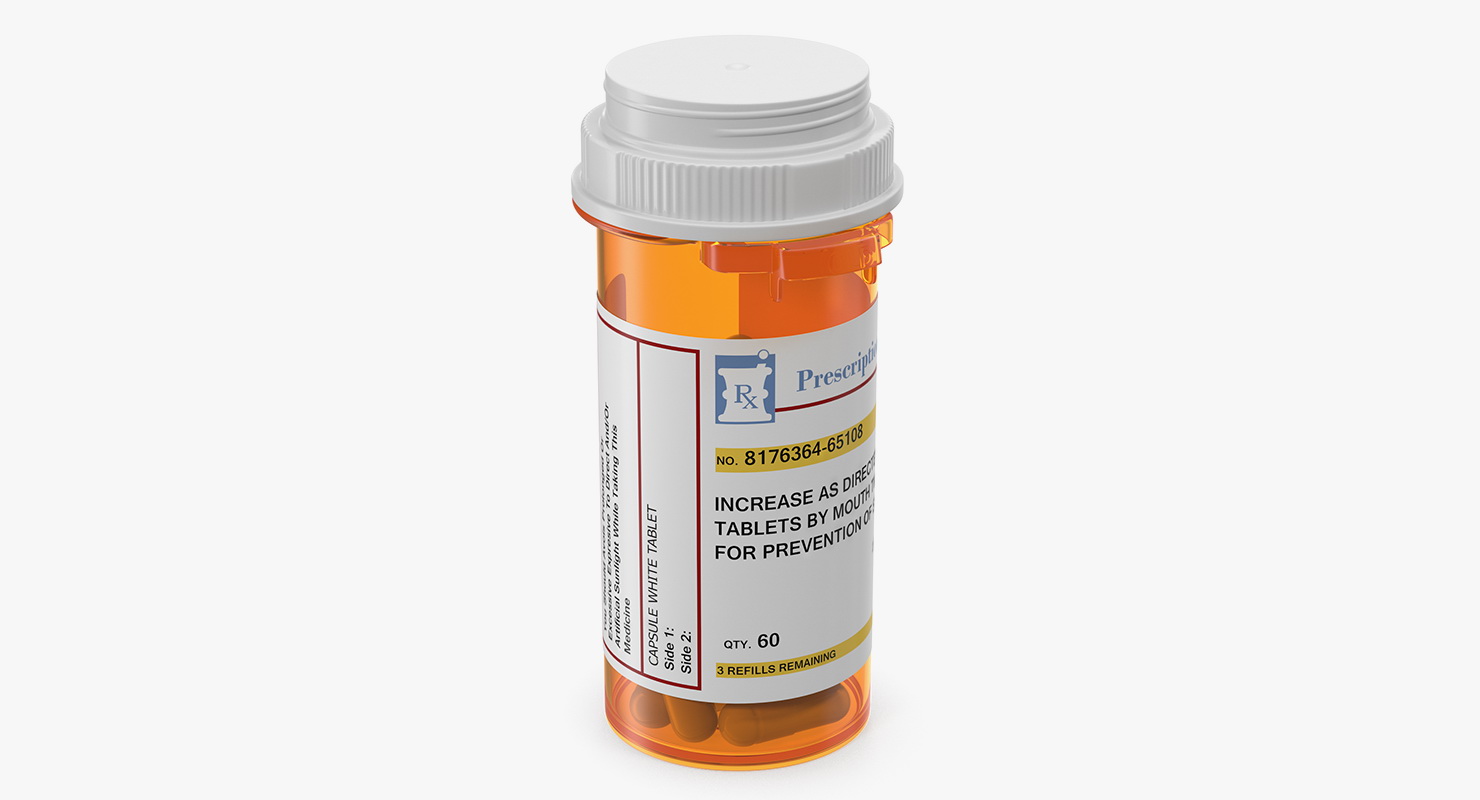 Pill Bottle with Pills 3D