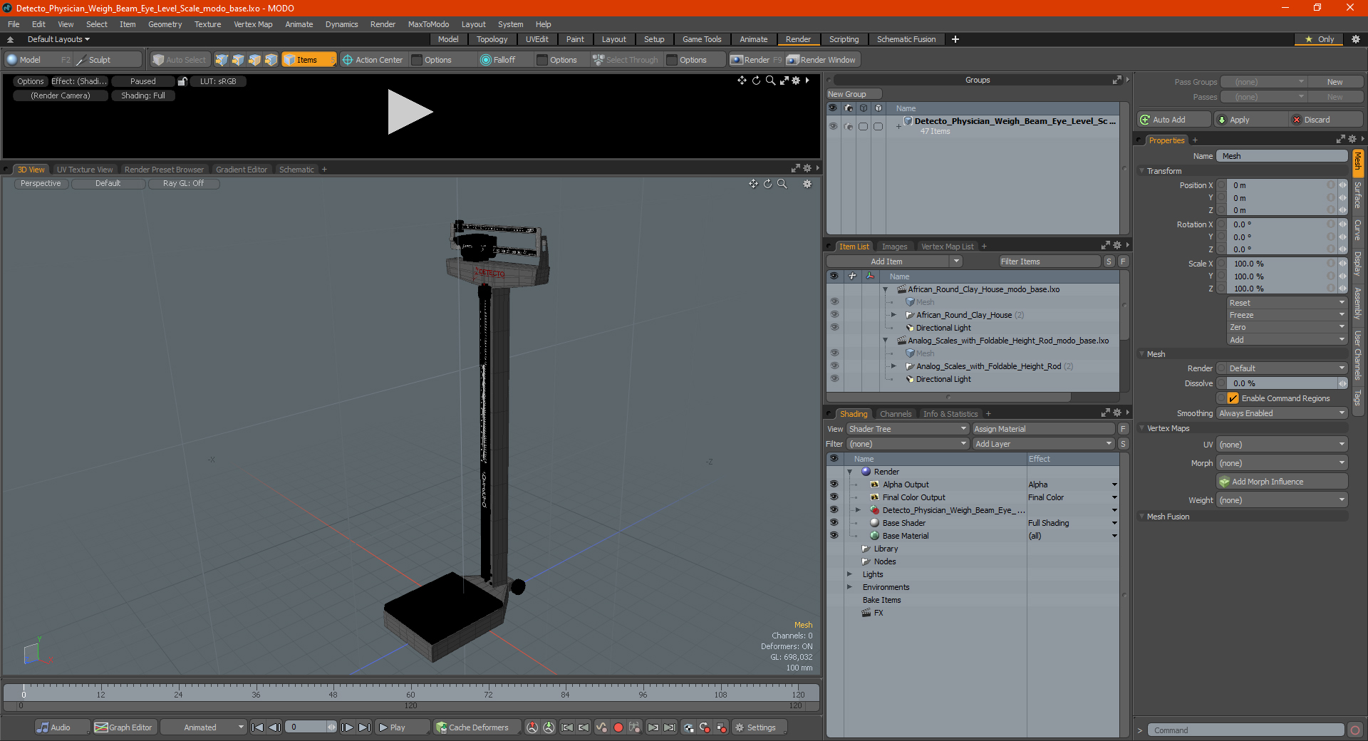 Detecto Physician Weigh Beam Eye Level Scale 3D model