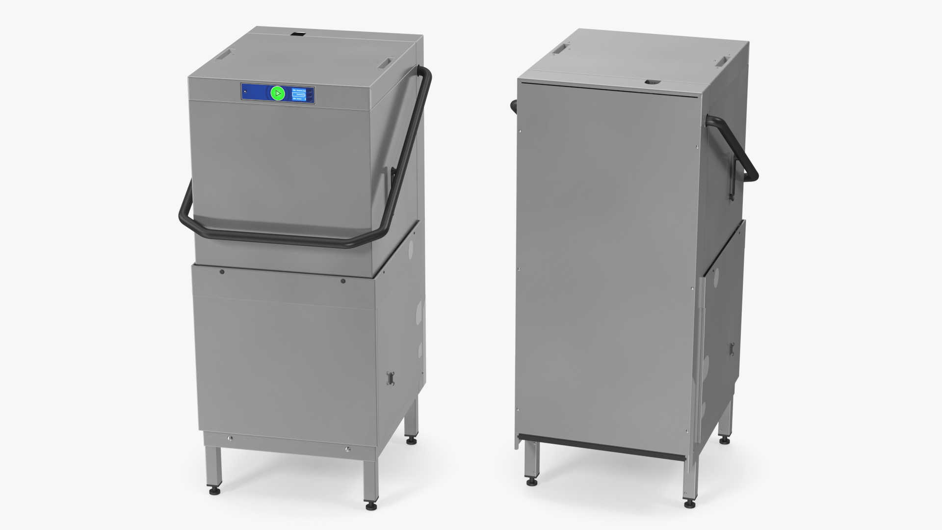 3D Commercial Dishwasher Hood Type Rigged model