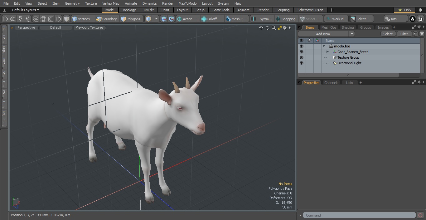 Goat Saanen Breed 3D