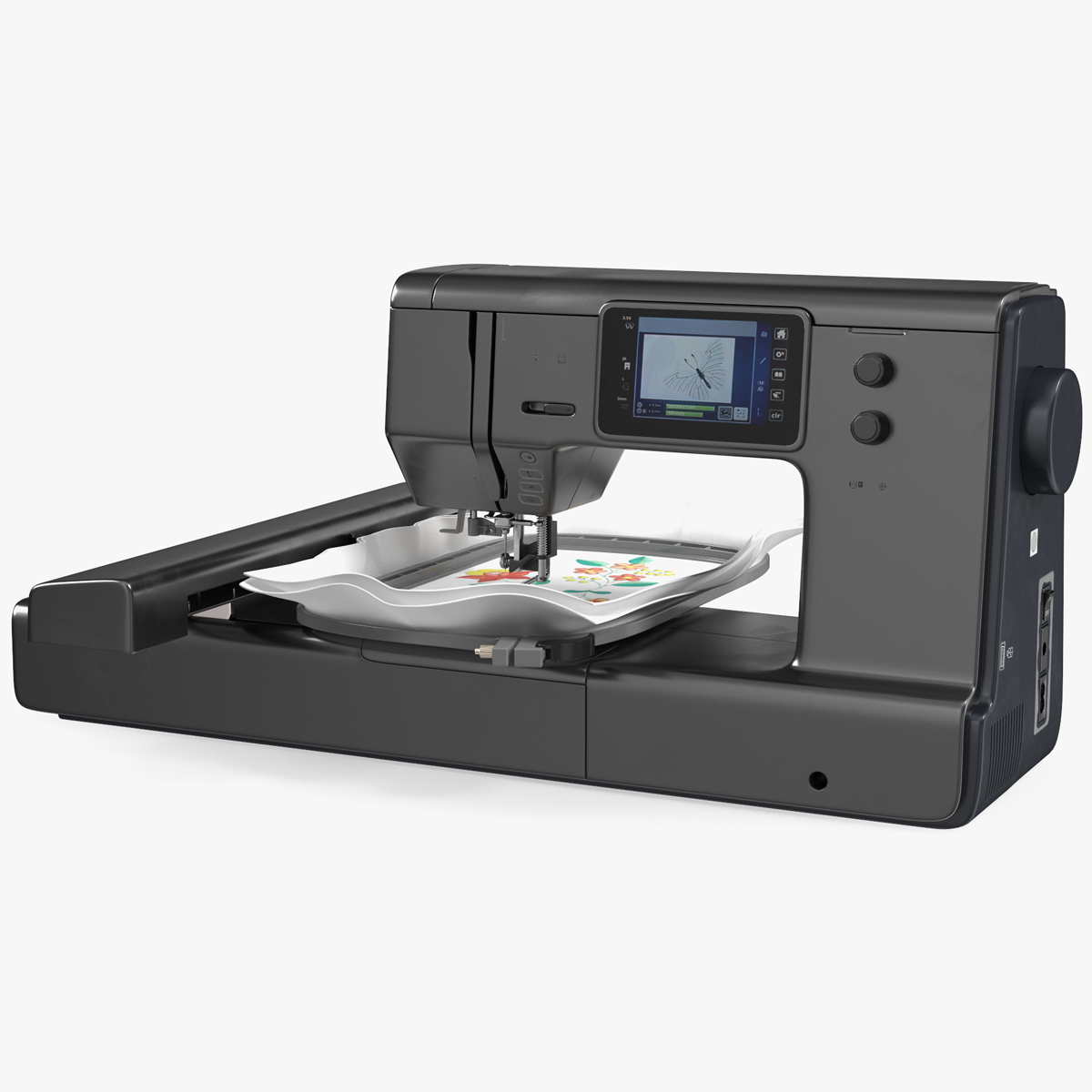 3D Sewing Black Printer Screen On Rigged for Maya