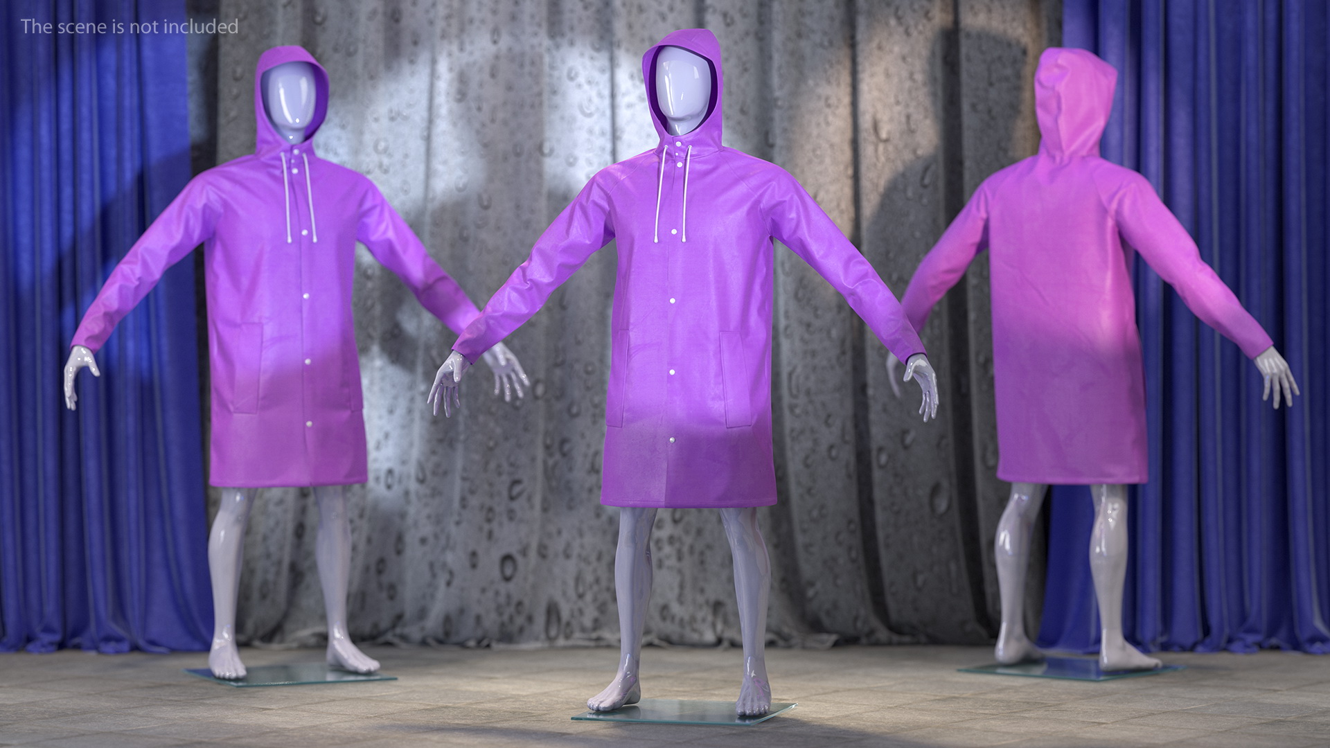 Outdoor Waterproof Raincoat Jacket 3D model