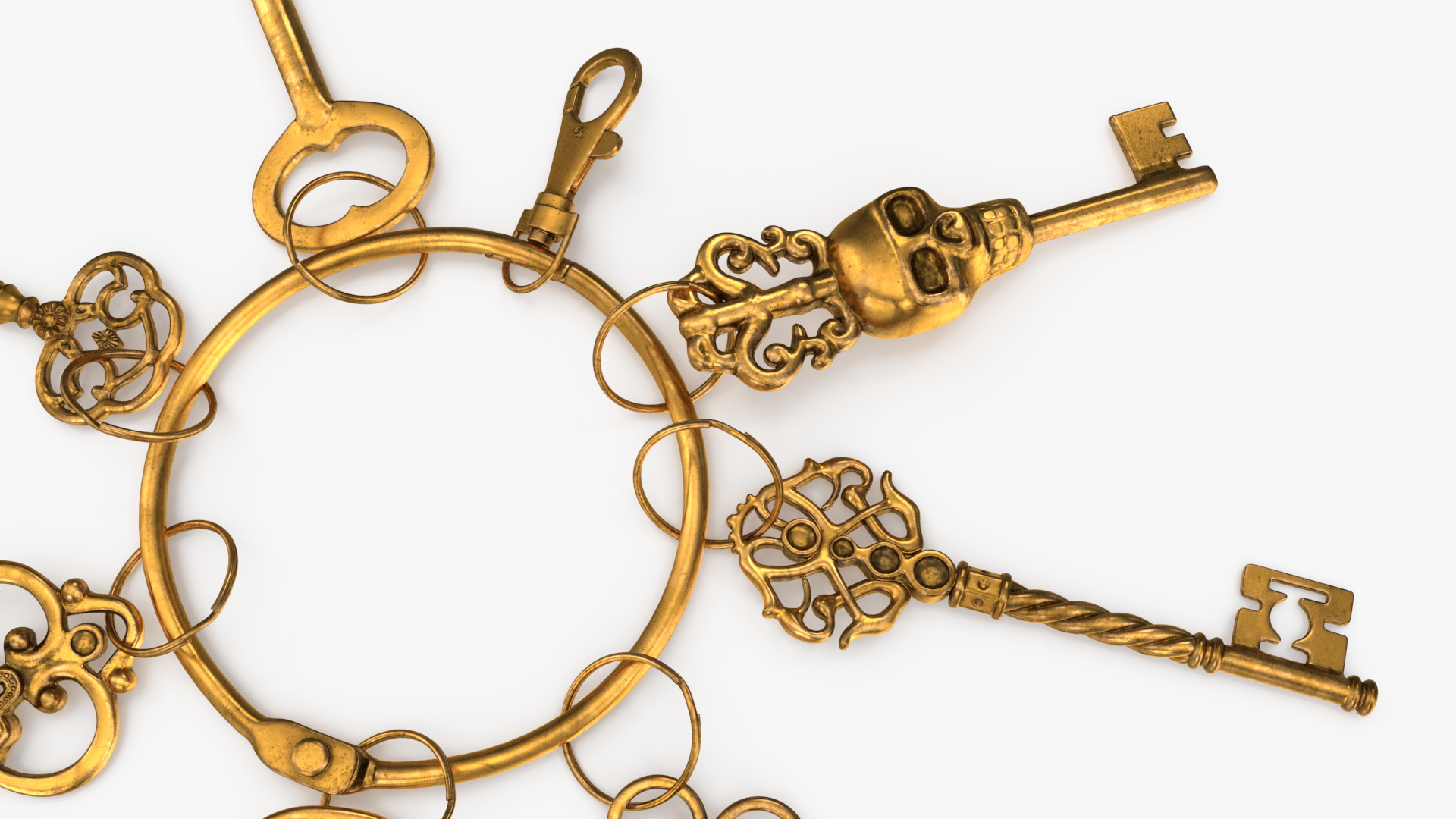 3D model Historical Keys Ring Gold