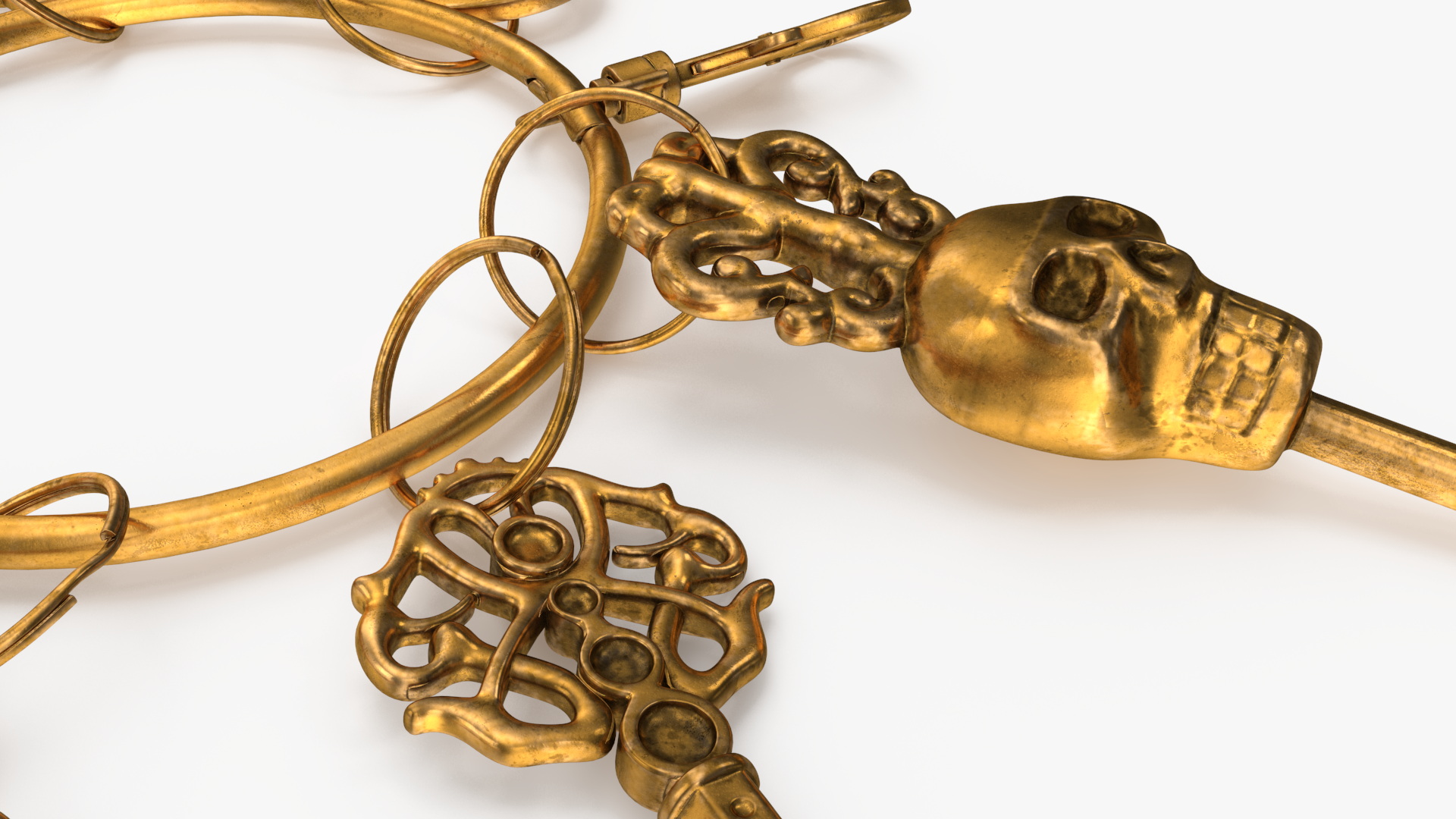 3D model Historical Keys Ring Gold