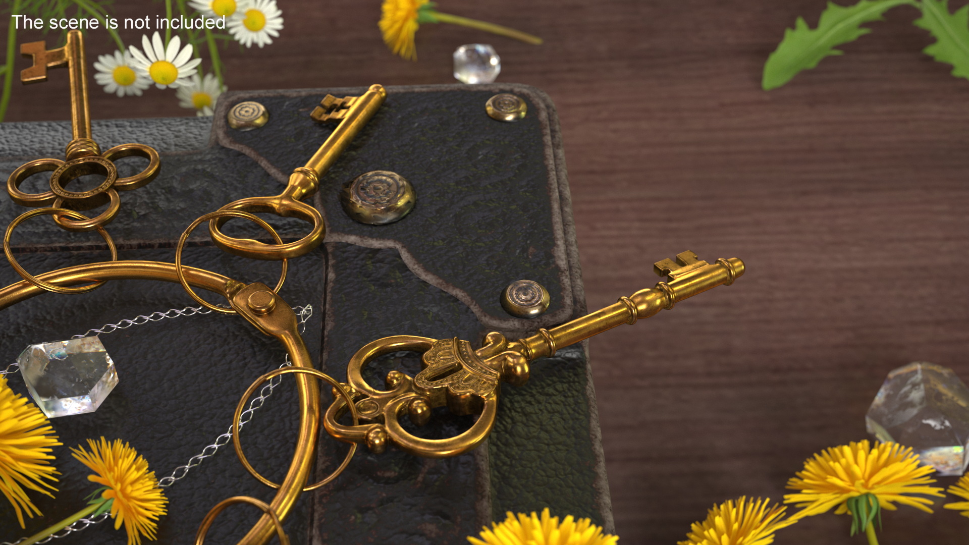 3D model Historical Keys Ring Gold