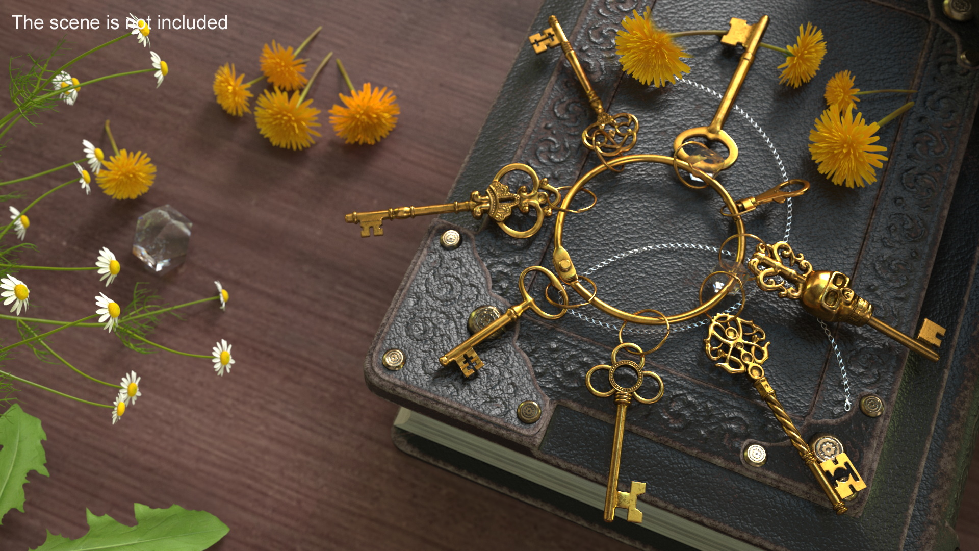 3D model Historical Keys Ring Gold