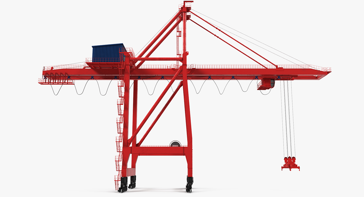 3D Ship to Shore Crane Rigged