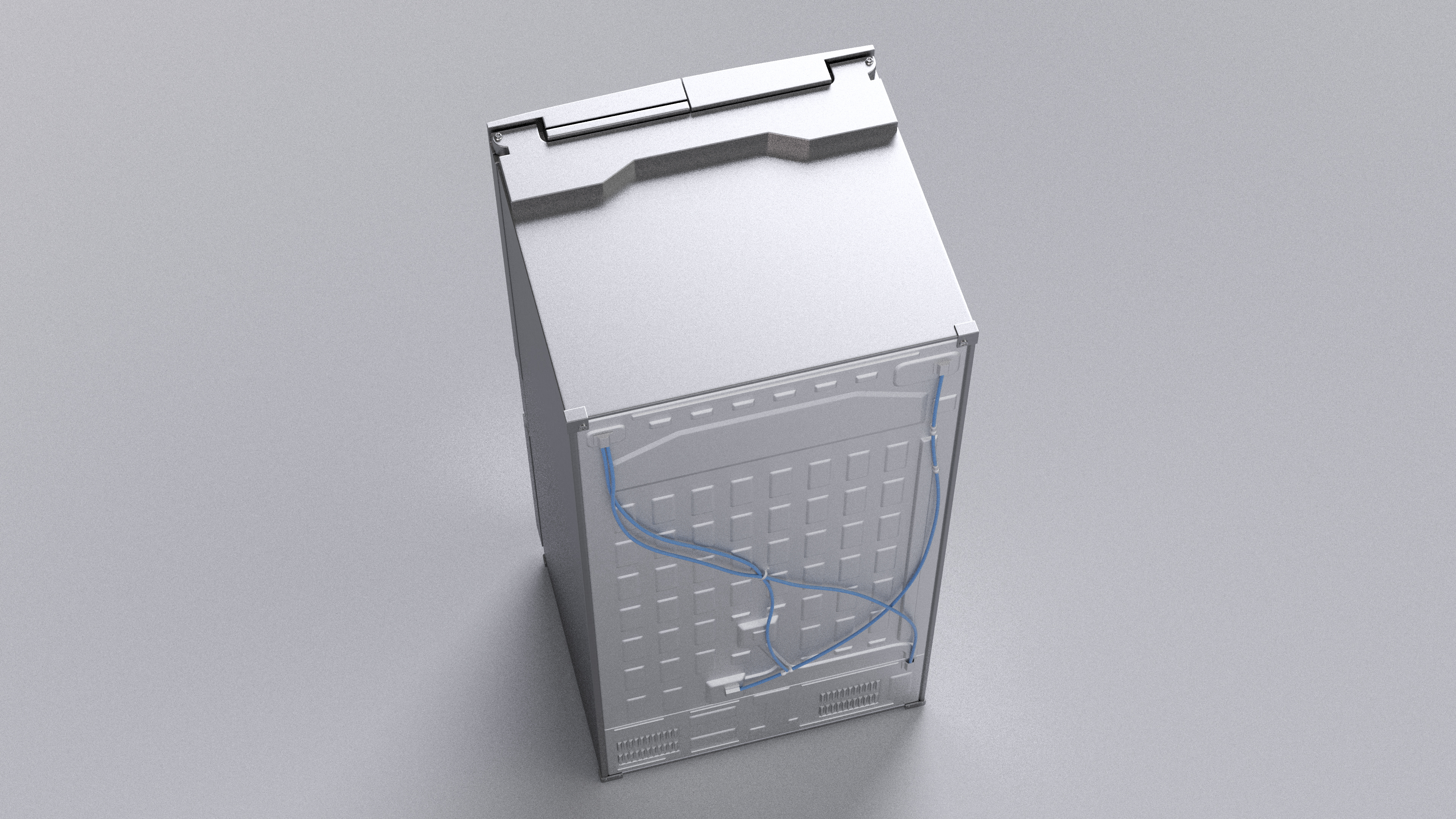 4-Door French Door Fridge Silver 3D