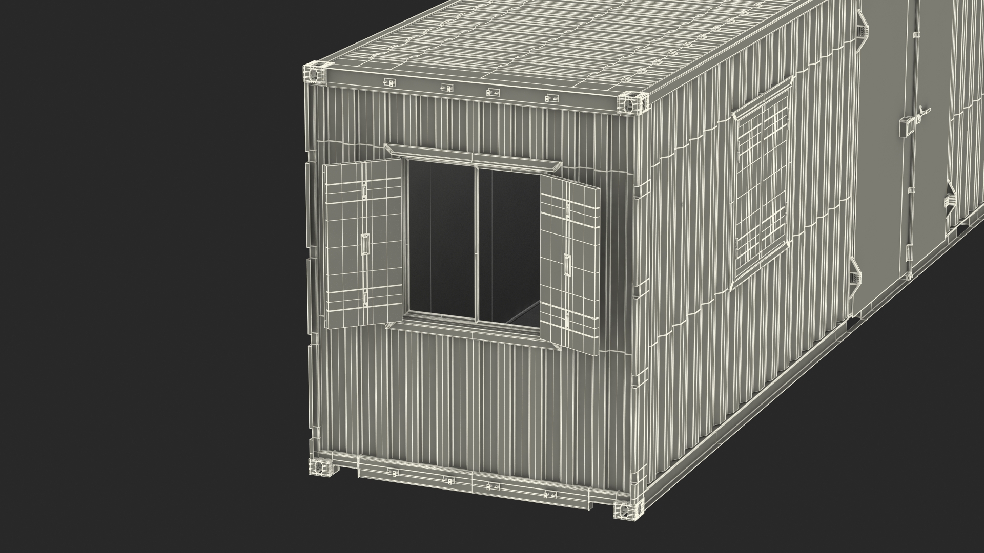 3D model Red Container Office with Wide Door